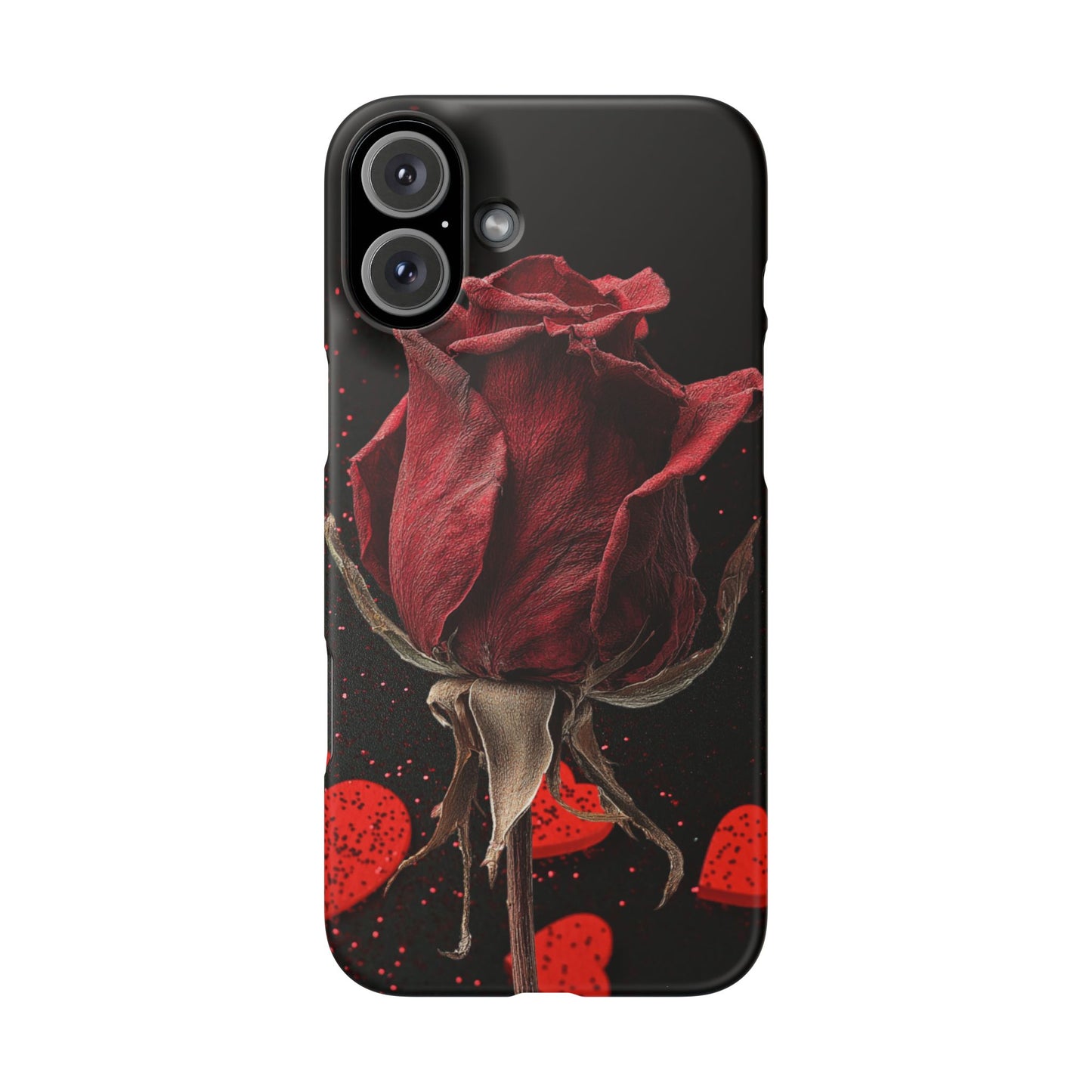 Romantic Rose Snap Case, Floral Phone Cover, Valentines Day Gift, Trendy Mobile Accessory, Heart Design Case, Elegant Phone Protector