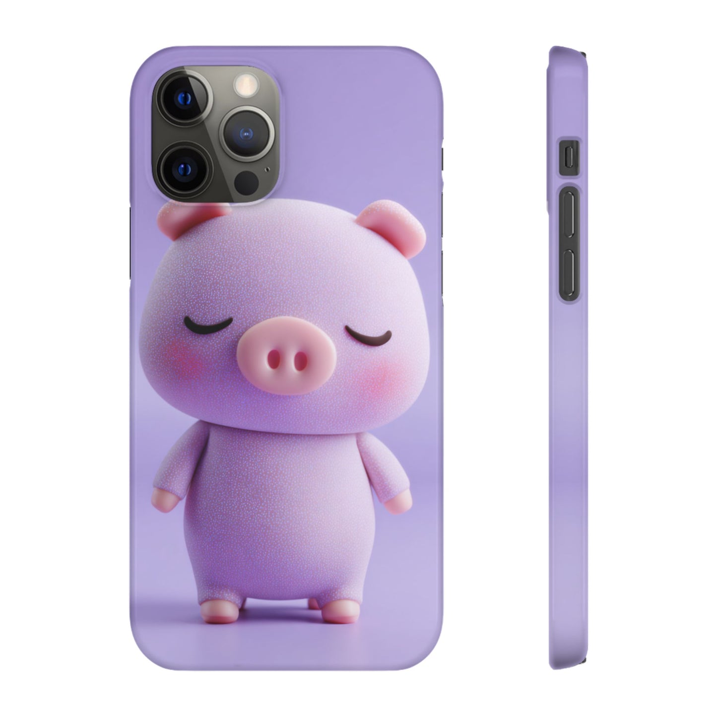 Cute Pig Snap Case for iPhone, Animal Lovers Phone Cover, Kawaii Aesthetic Accessory, Birthday Gift, Unique Phone Protection