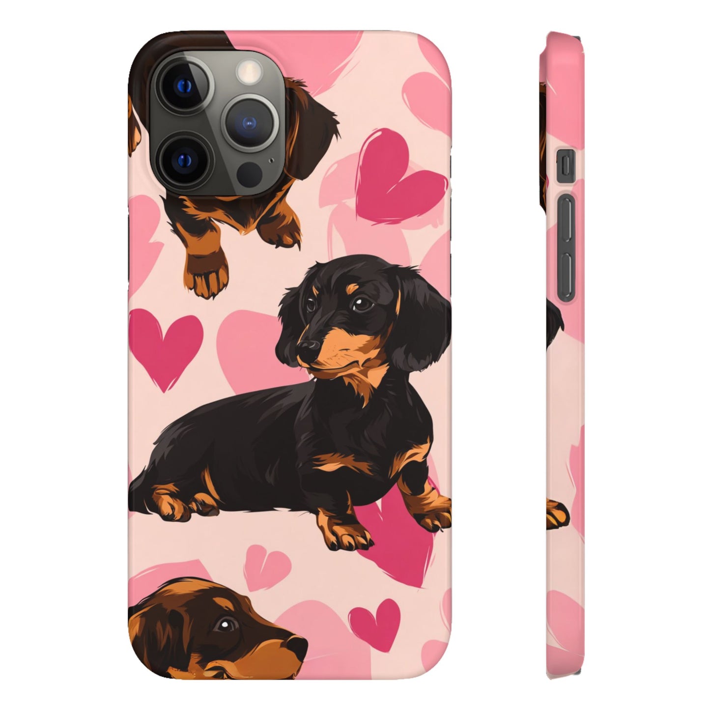 Pink Dachshund Love Phone Case for Iphone and Samsung Customistion and Free Shipping Avvialable