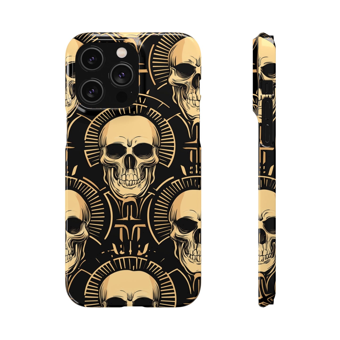 Skull Print Snap Case, Edgy Phone Cover for Goth Lovers, Protective Shell for Halloween, Unique Gift for Him or Her