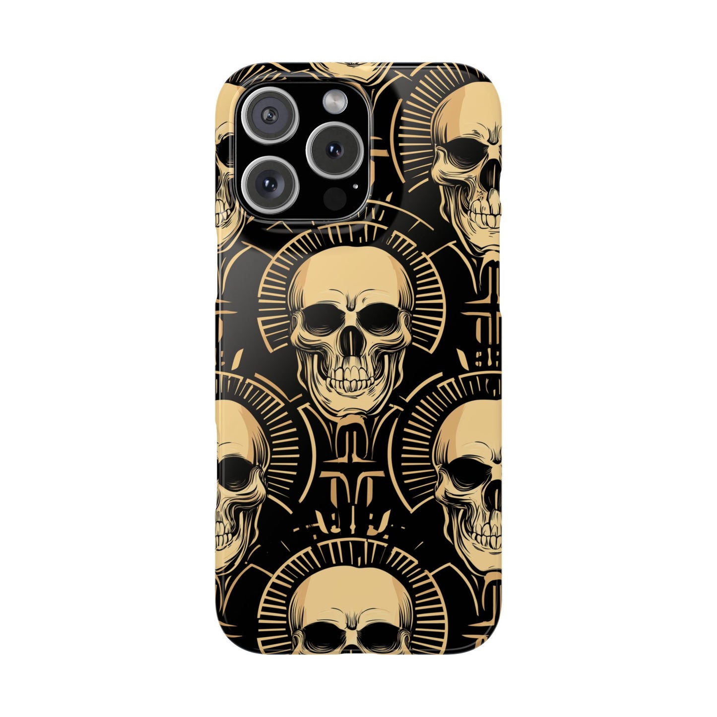 Skull Print Snap Case, Edgy Phone Cover for Goth Lovers, Protective Shell for Halloween, Unique Gift for Him or Her