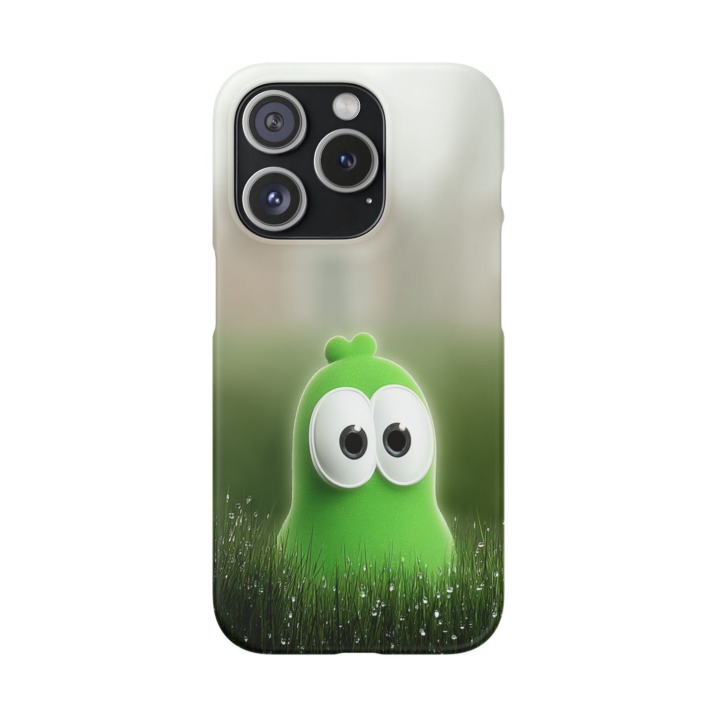 Cute Green Creature Phone Case, Snap Cases, Green Monster Phone Cover, Fun Phone Accessory, Playful Gift for Kids