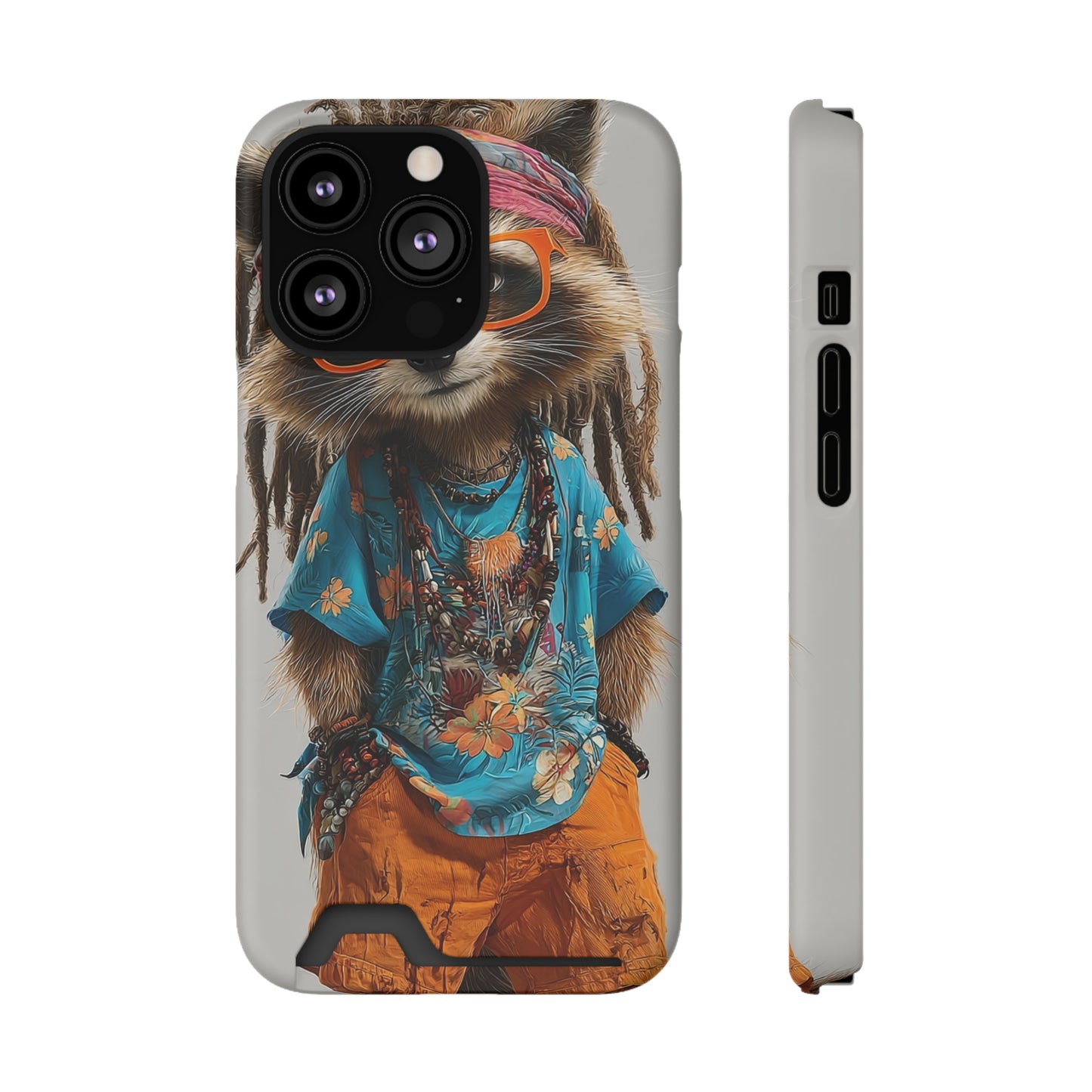 Boho Raccoon Phone Case with Card Holder, Cute Animal Phone Cover, Retro Stylish Phone Protector, Gifts for Animal Lovers, Trendy [...]