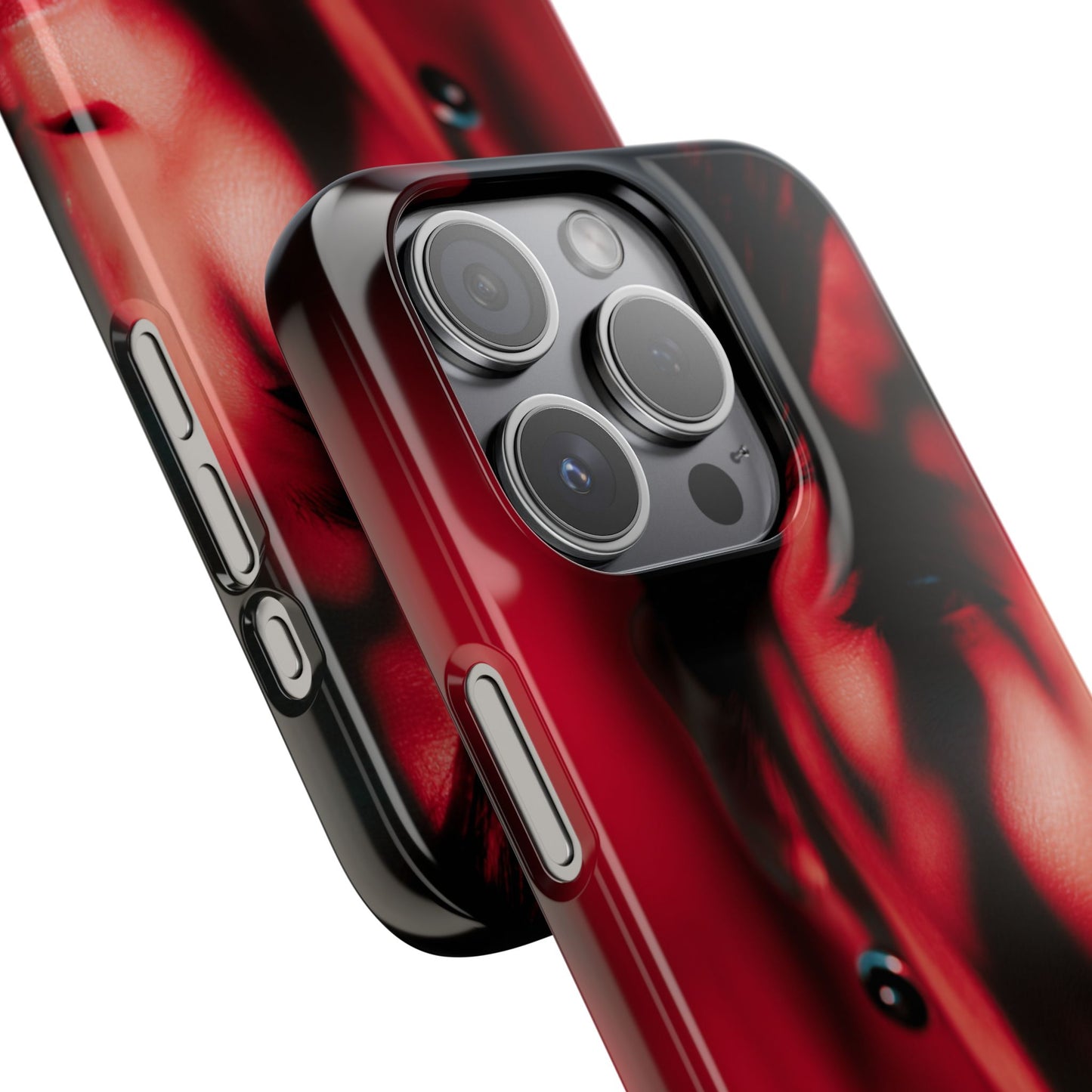 Stylish Snap Cases for Phone, Artistic Phone Cover, Unique Gifts, Red Aesthetic Case, Trendy Accessory, Vibrant Protection