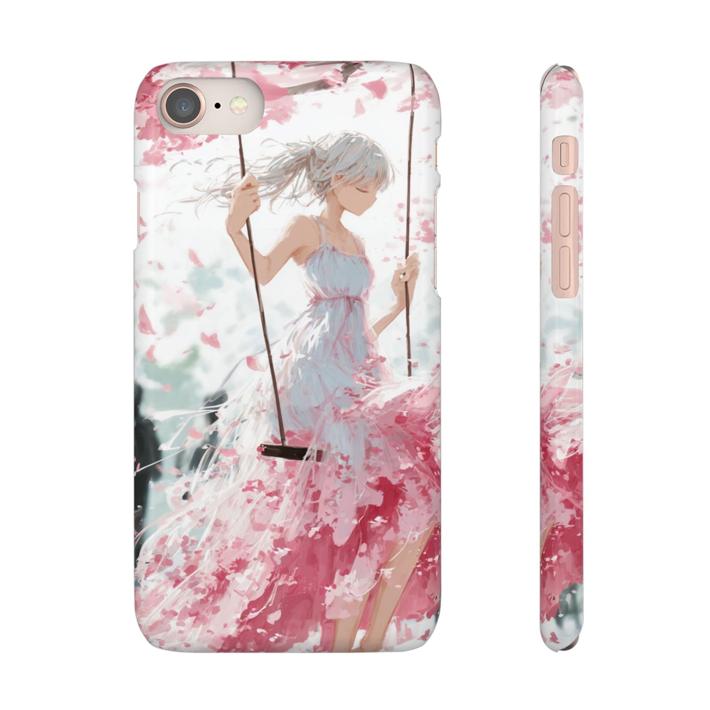 Elegant Floral Snap Cases for iPhone, Personalized Phone Covers, Cute Spring Gifts, Anime Aesthetic Accessories, Flower-themed Cell [...]