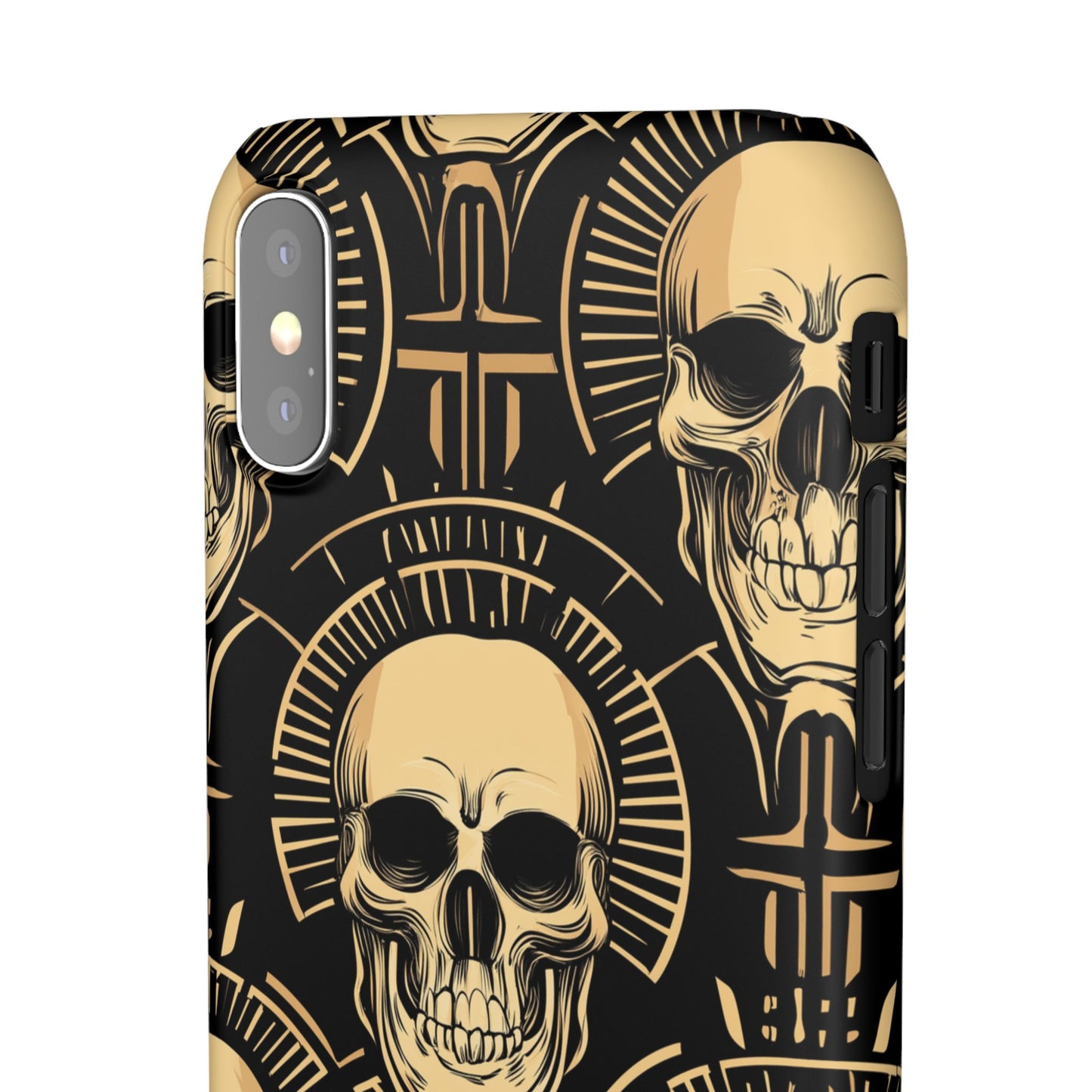 Skull Print Snap Case, Edgy Phone Cover for Goth Lovers, Protective Shell for Halloween, Unique Gift for Him or Her