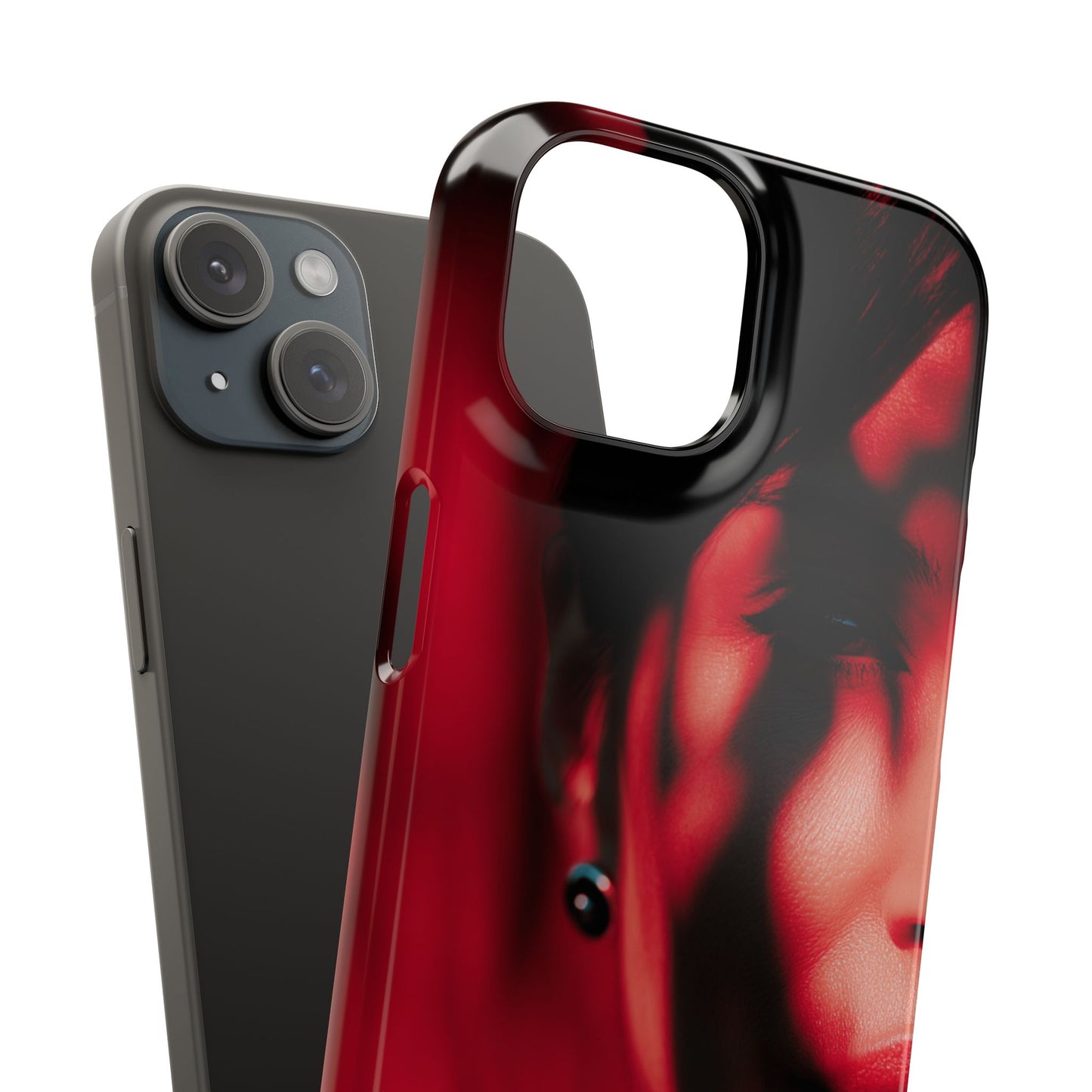 Stylish Snap Cases for Phone, Artistic Phone Cover, Unique Gifts, Red Aesthetic Case, Trendy Accessory, Vibrant Protection