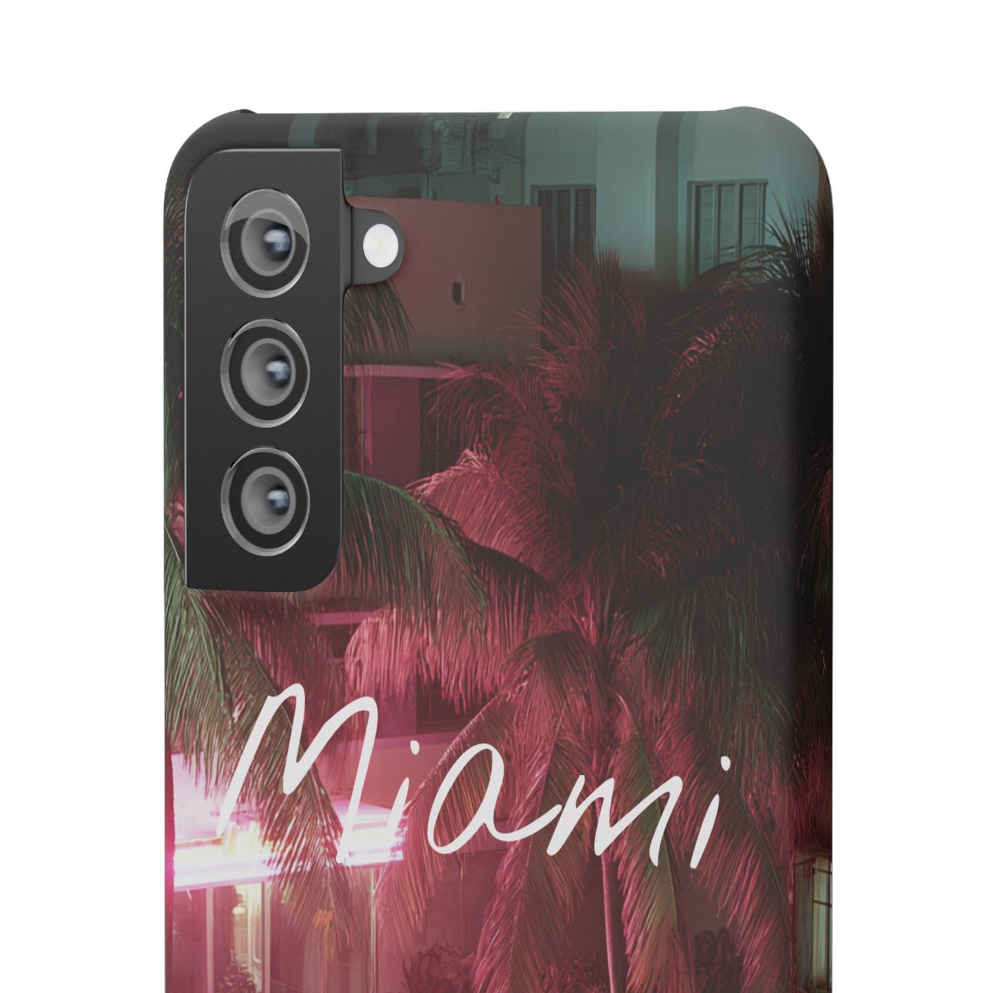 Miami Vibes Snap Case, Tropical Phone Cover, Summer Accessory, Gift for Travel Lovers, Neon Aesthetic, Beach-themed Tech