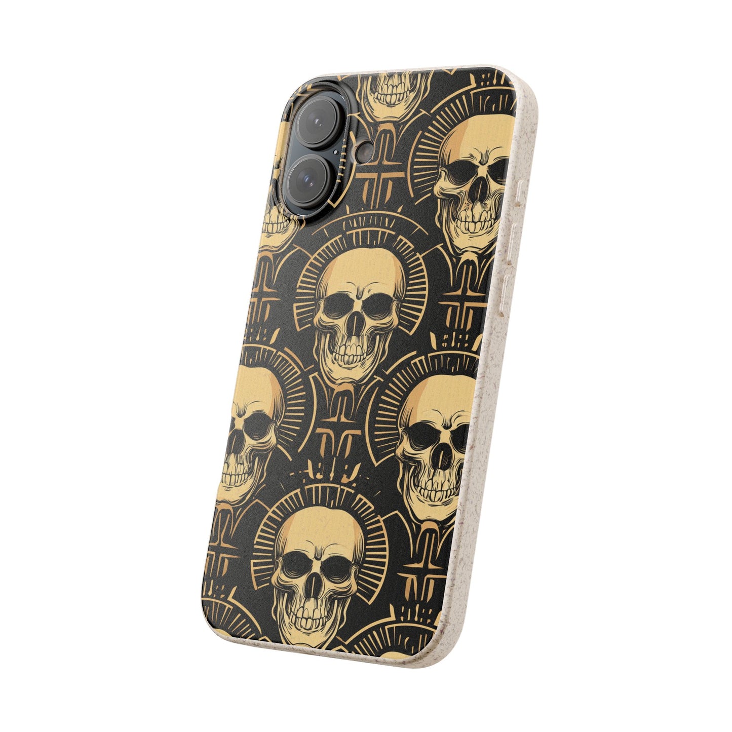 Skull Biodegradable Phone Case, Eco-Friendly iPhone Cover, Sustainable Gift, Cool Skull Design, Skull Art Accessories, Halloween Decor