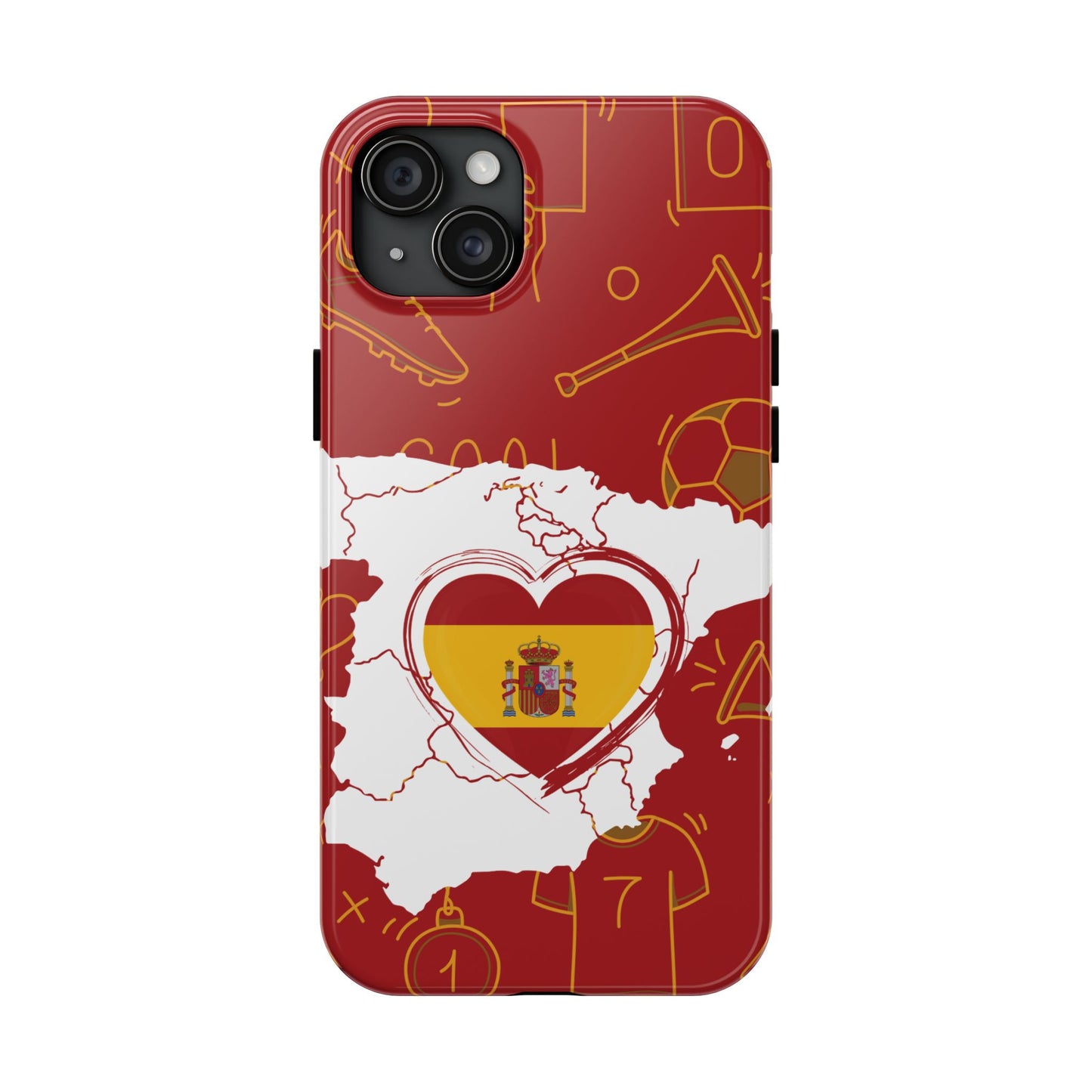Spain Football Flag Tough Phone Case — Spain Soccer Fan World Cup Theme, Durable Protective Phone Cover