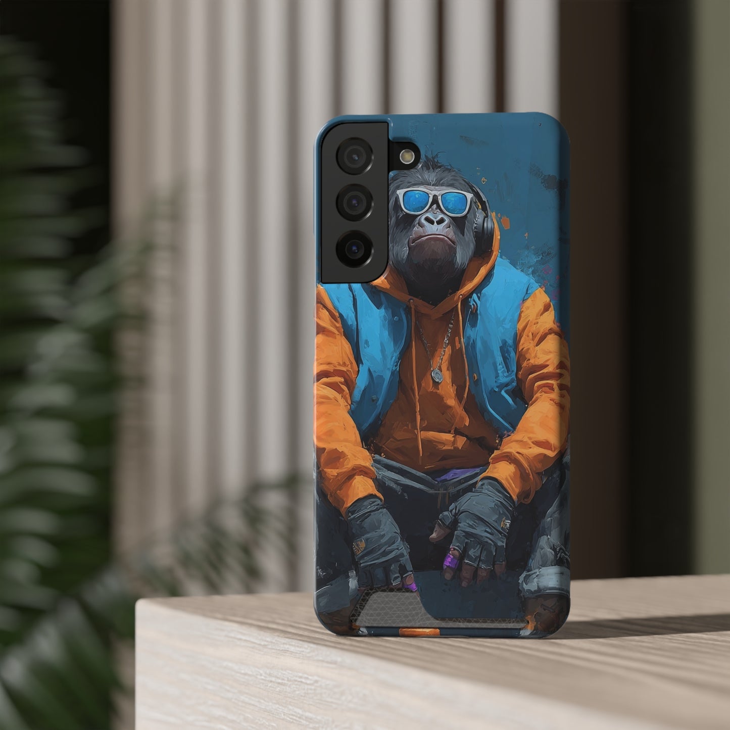 Trendy Phone Case with Card Holder, Stylish Smartphone Protector, Unique Gift for Teens, Graphic Phone Cover, Cool Accessories