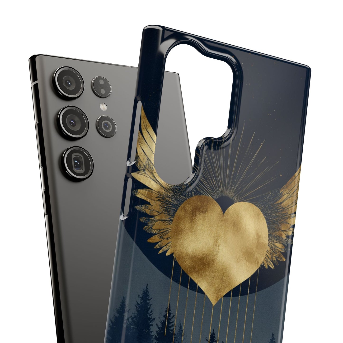 Heart Wing Snap Case, Elegant Phone Cover, Unique Gift, Artistic Accessory, Protective Case for Love and Romance