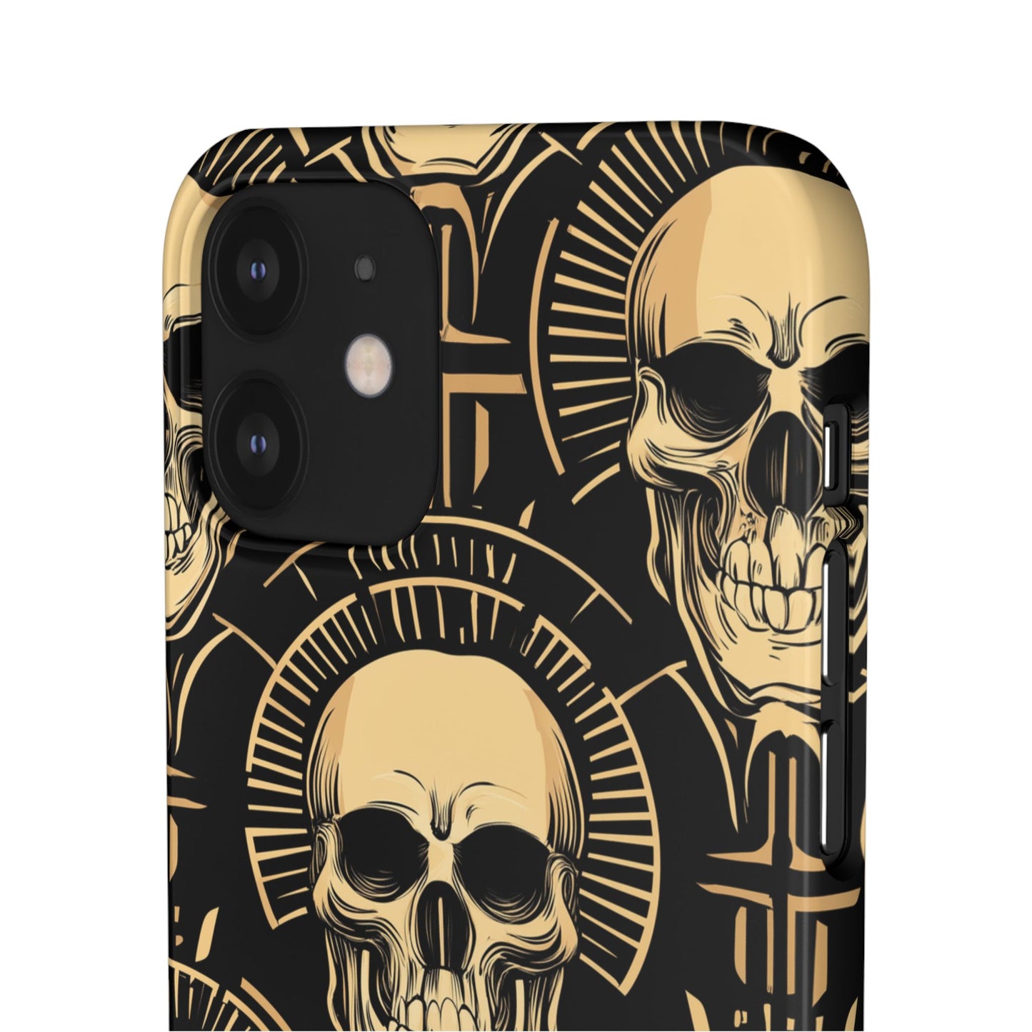 Skull Print Snap Case, Edgy Phone Cover for Goth Lovers, Protective Shell for Halloween, Unique Gift for Him or Her