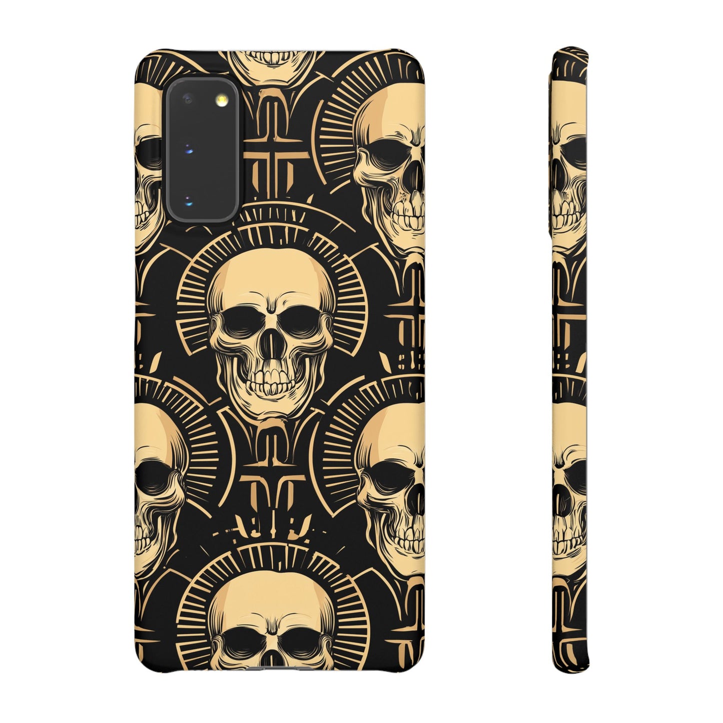 Skull Print Snap Case, Edgy Phone Cover for Goth Lovers, Protective Shell for Halloween, Unique Gift for Him or Her