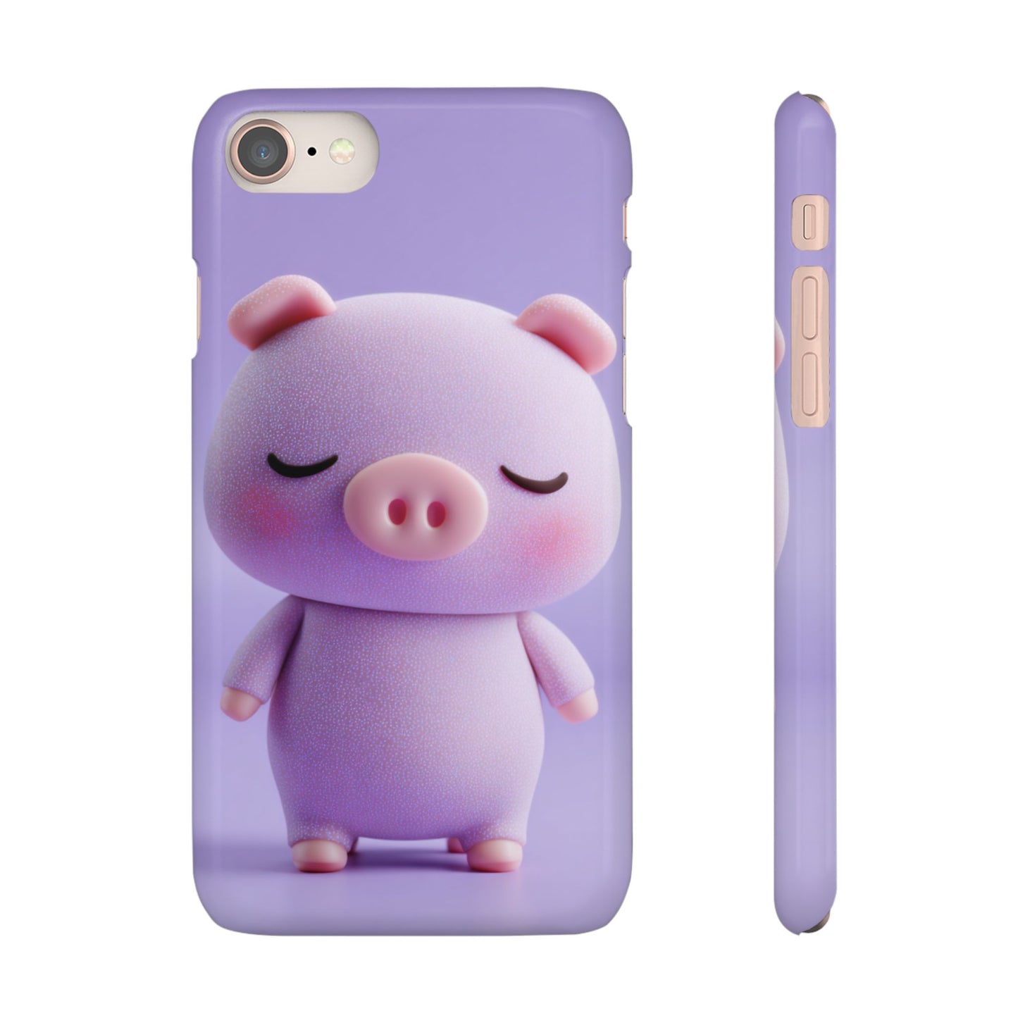 Cute Pig Snap Case for iPhone, Animal Lovers Phone Cover, Kawaii Aesthetic Accessory, Birthday Gift, Unique Phone Protection