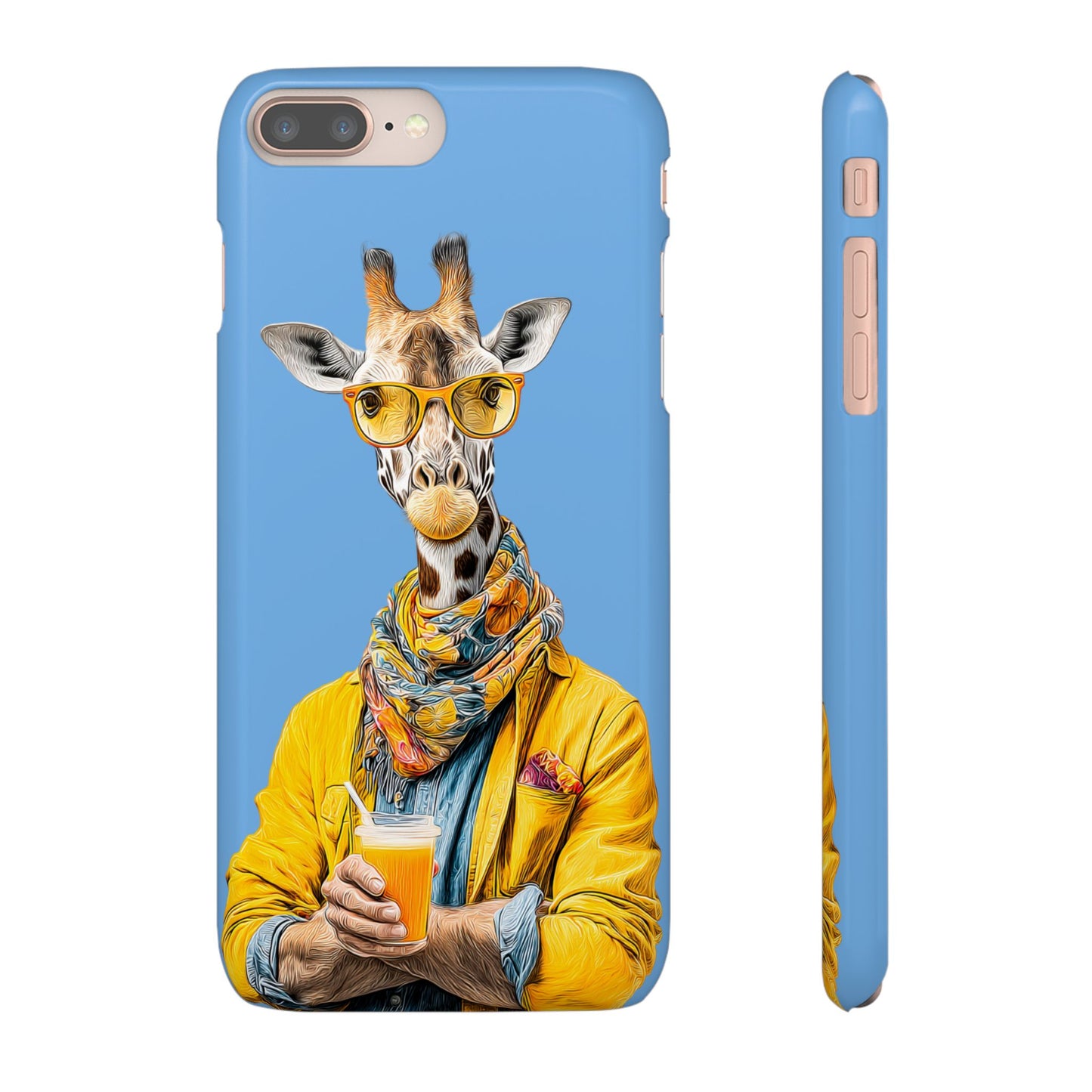 Giraffe Blue Snap Case Phone Cover for Animal Lover Iphone and Samsung models