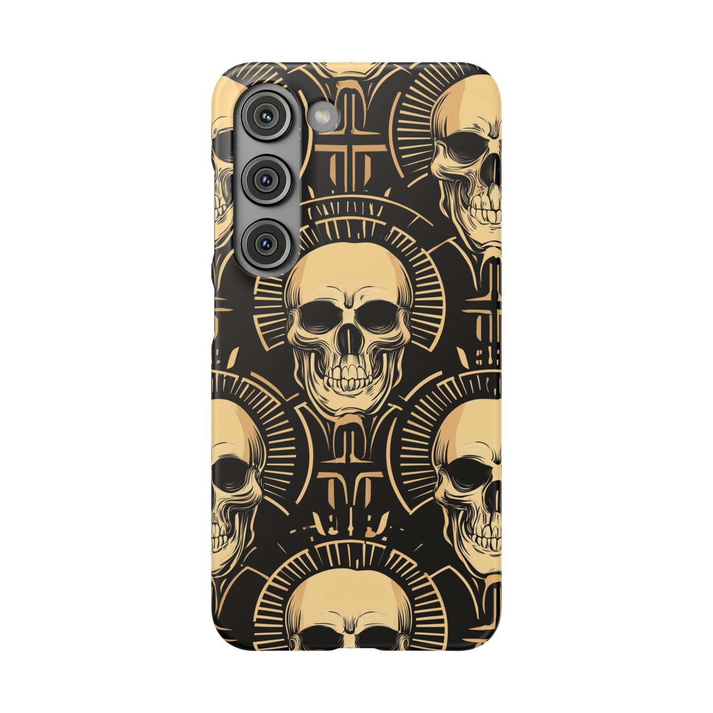 Skull Print Snap Case, Edgy Phone Cover for Goth Lovers, Protective Shell for Halloween, Unique Gift for Him or Her