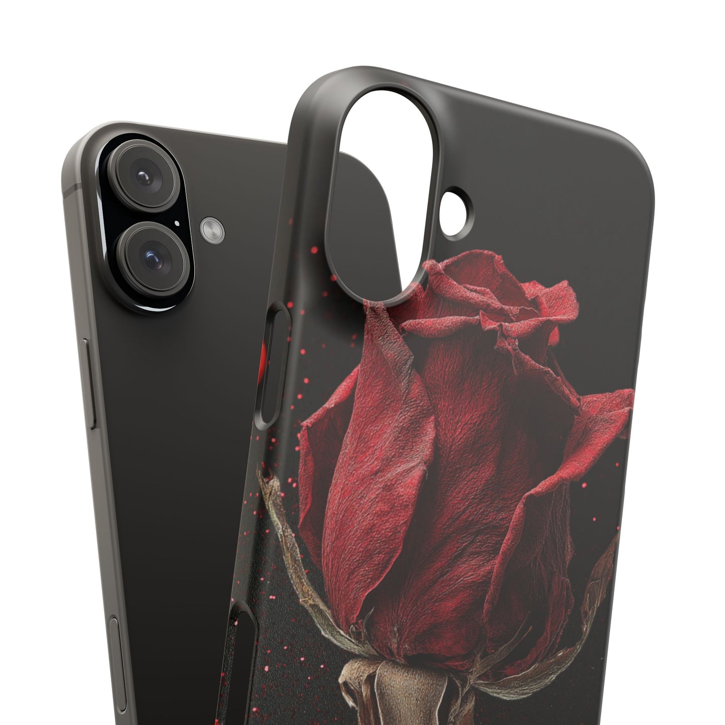 Romantic Rose Snap Case, Floral Phone Cover, Valentines Day Gift, Trendy Mobile Accessory, Heart Design Case, Elegant Phone Protector