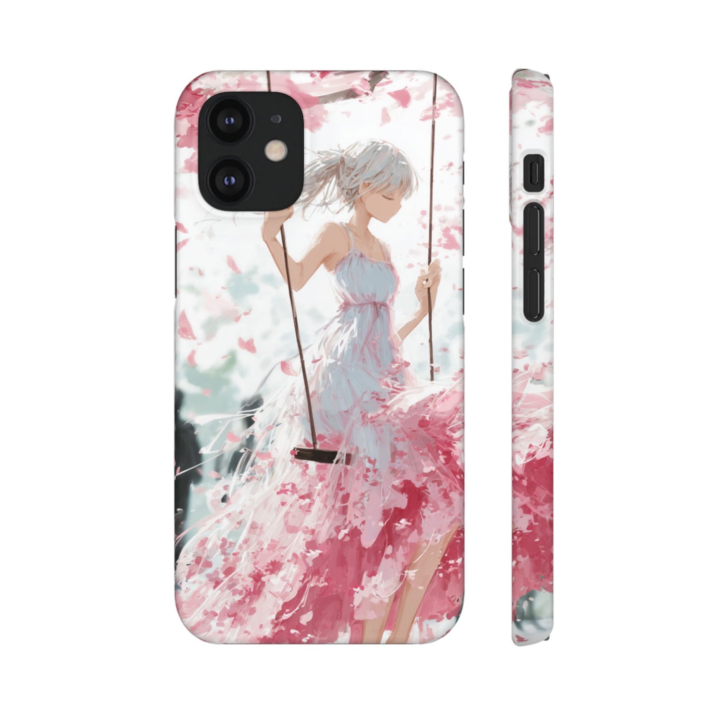Elegant Floral Snap Cases for iPhone, Personalized Phone Covers, Cute Spring Gifts, Anime Aesthetic Accessories, Flower-themed Cell [...]