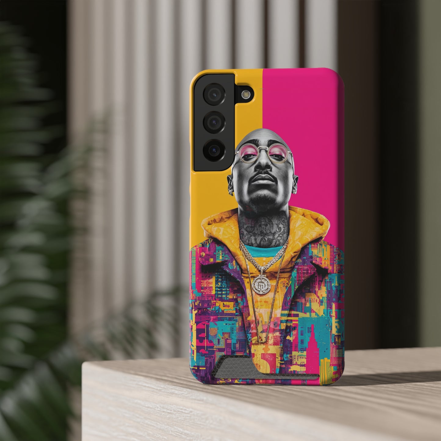 Vibrant Phone Case With Card Holder - Retro Style, Hip Hop Lover's Accessory, Colorful Gift, Music Enthusiast Essential, Unique Phone [...]