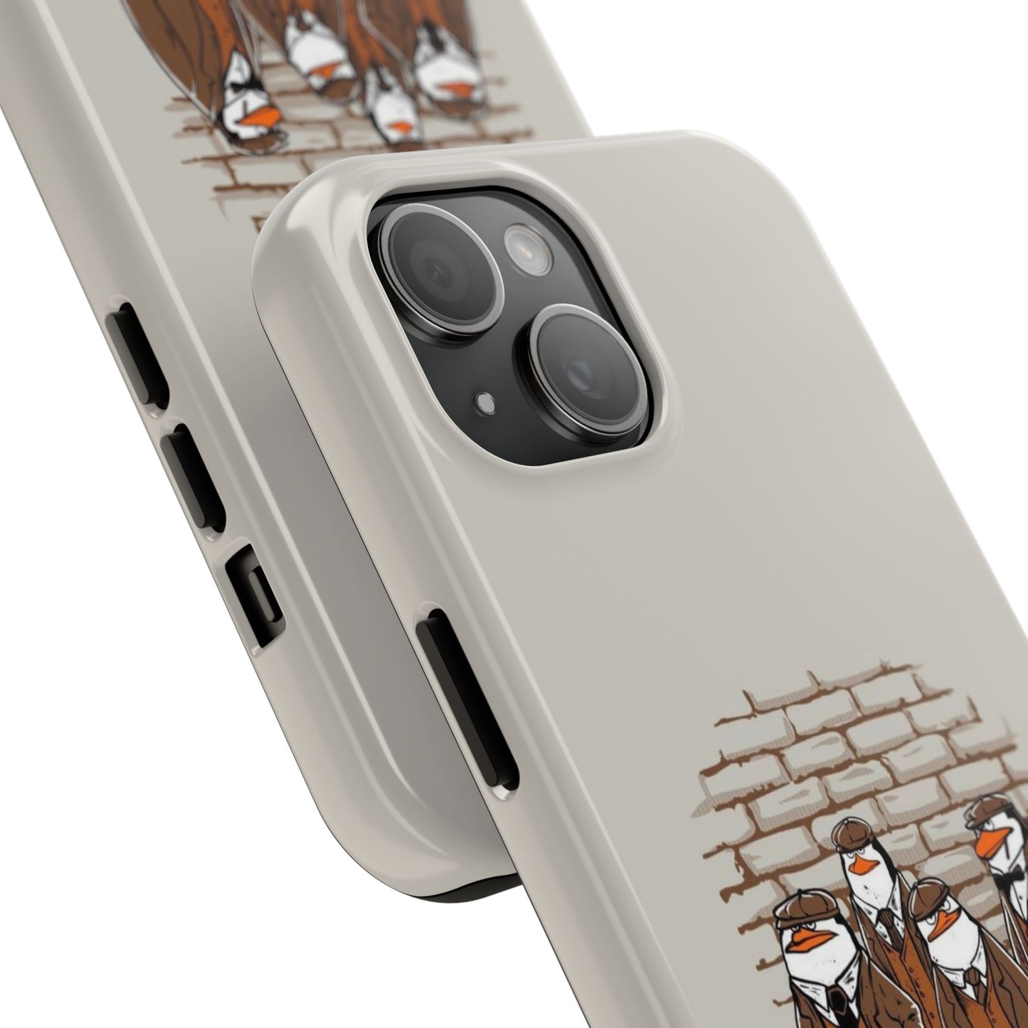 Penguin Blinders Vintage Grey Phone Case | iPhone 17 Tough Case