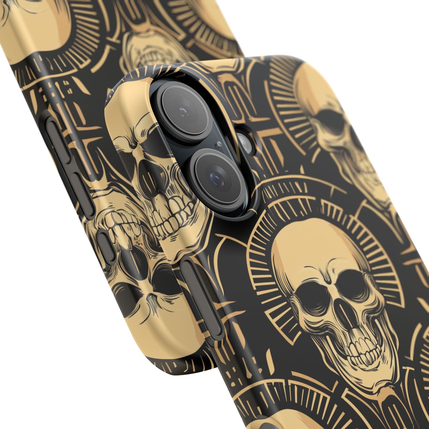 Skull Print Snap Case, Edgy Phone Cover for Goth Lovers, Protective Shell for Halloween, Unique Gift for Him or Her