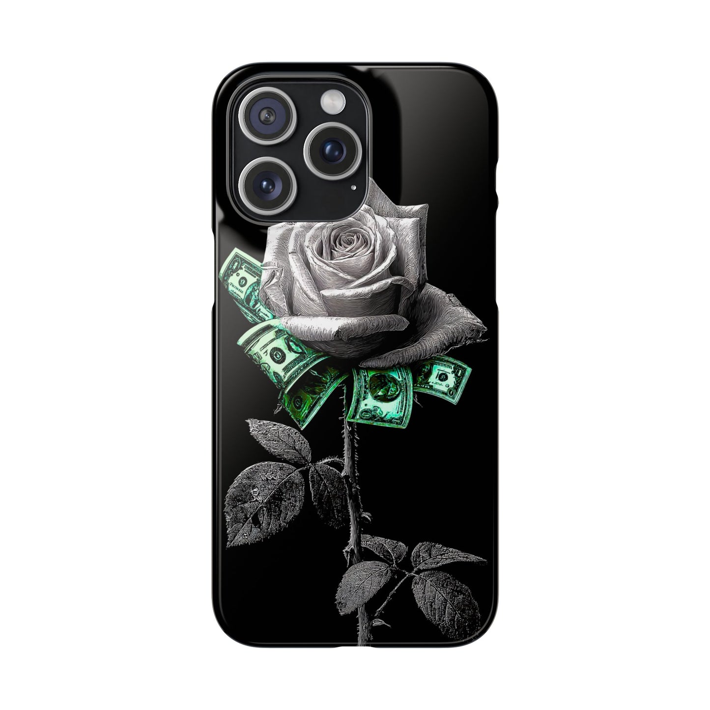 Stylish Rose & Money Snap Case - Floral Phone Protection, Trendy Gift for Him/Her, Birthday Present, Accessories for Teens