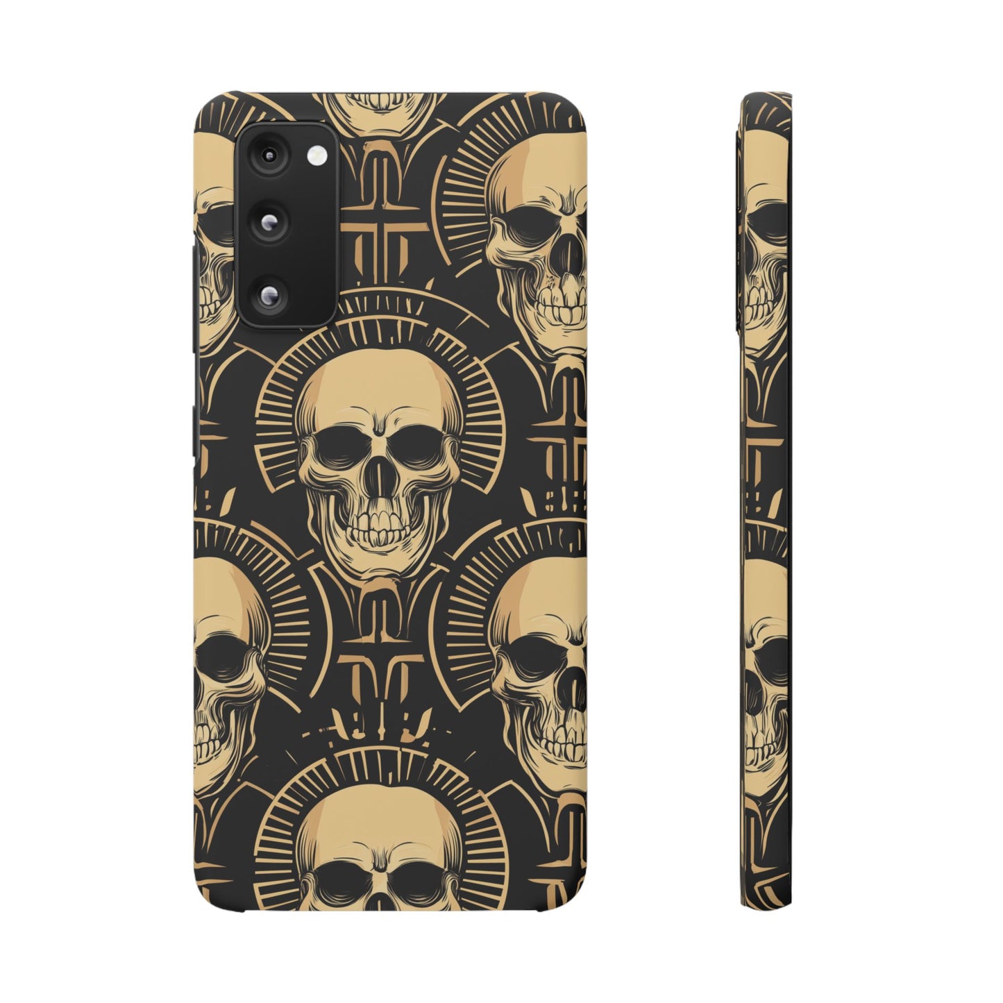 Skull Print Snap Case, Edgy Phone Cover for Goth Lovers, Protective Shell for Halloween, Unique Gift for Him or Her