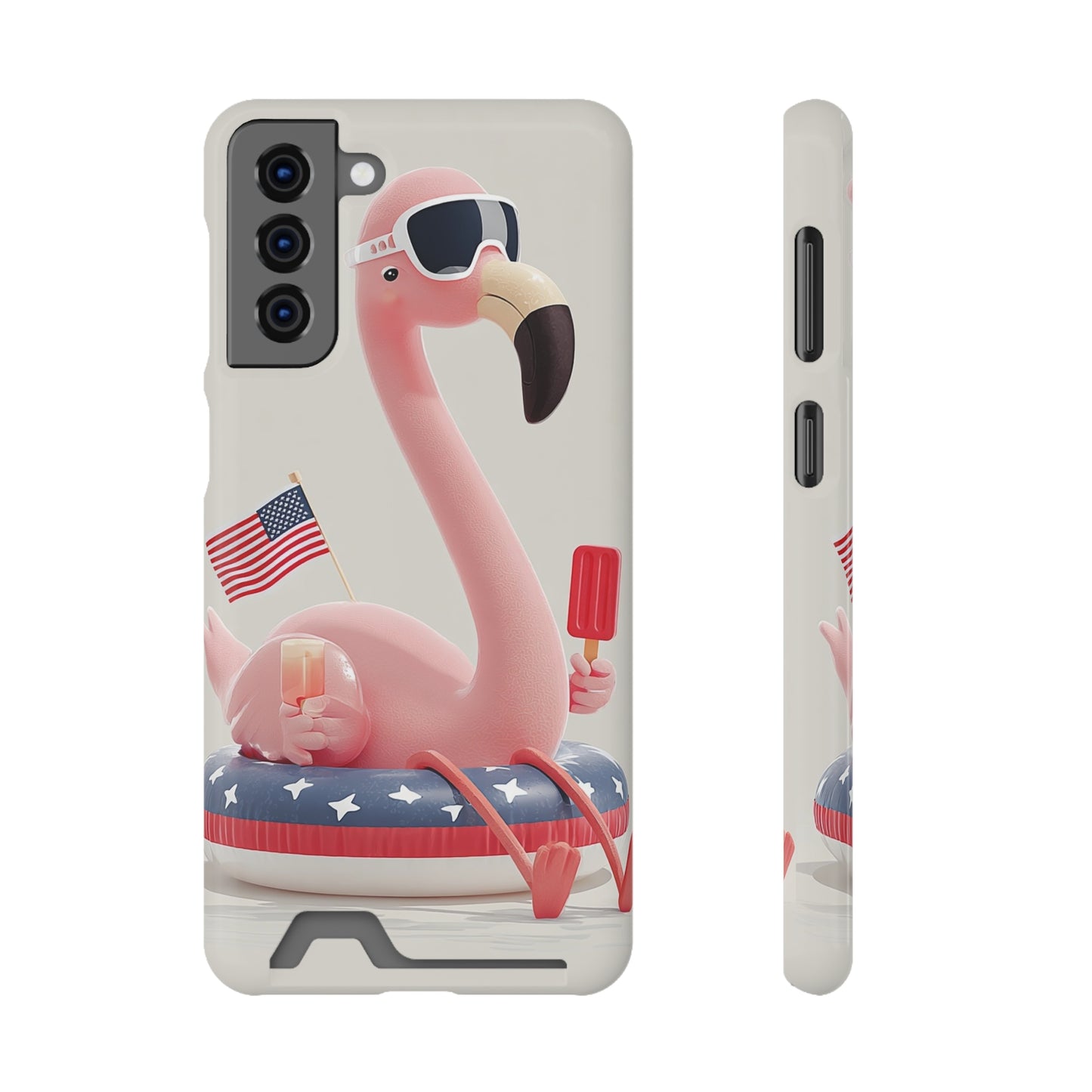 Summer Vibes Phone Case with Card Holder, Cute Flamingo Design, Tropical Cell Phone Accessory, Beach Lover Gift, Fun Summer Accessory, [...]