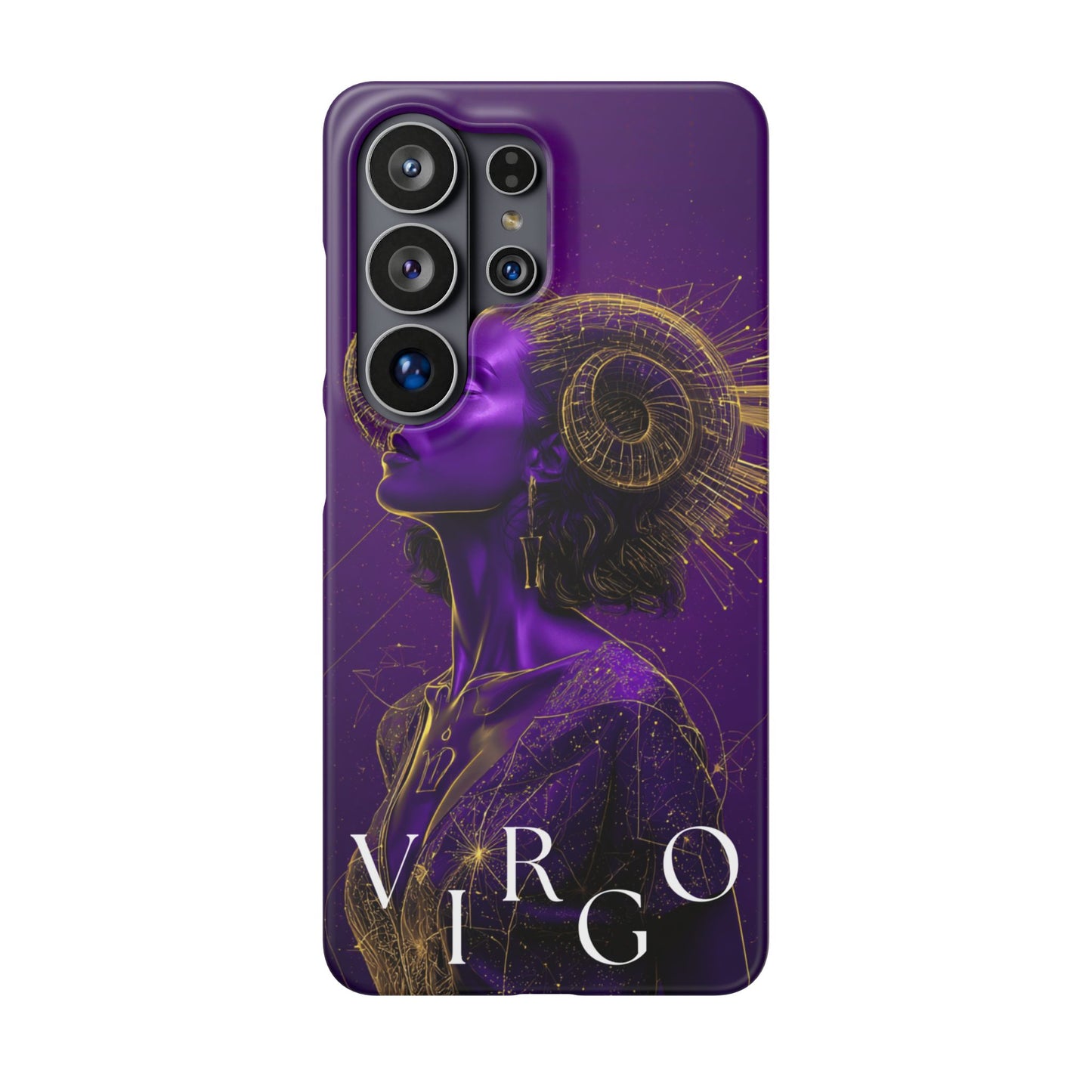 Purple & Gold Celestial Virgo Phone Case – Snap Cover for Samsung & iPhone