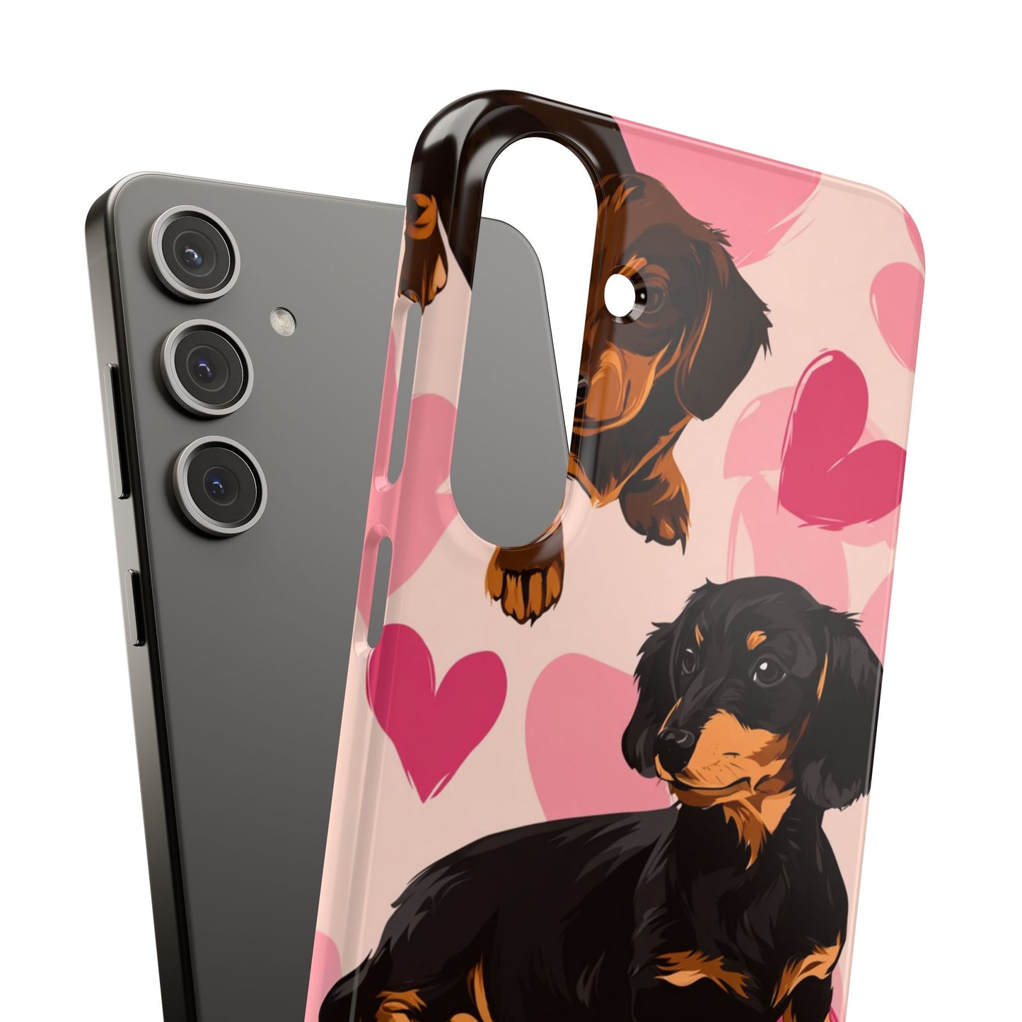 Pink Dachshund Love Phone Case for Iphone and Samsung Customistion and Free Shipping Avvialable