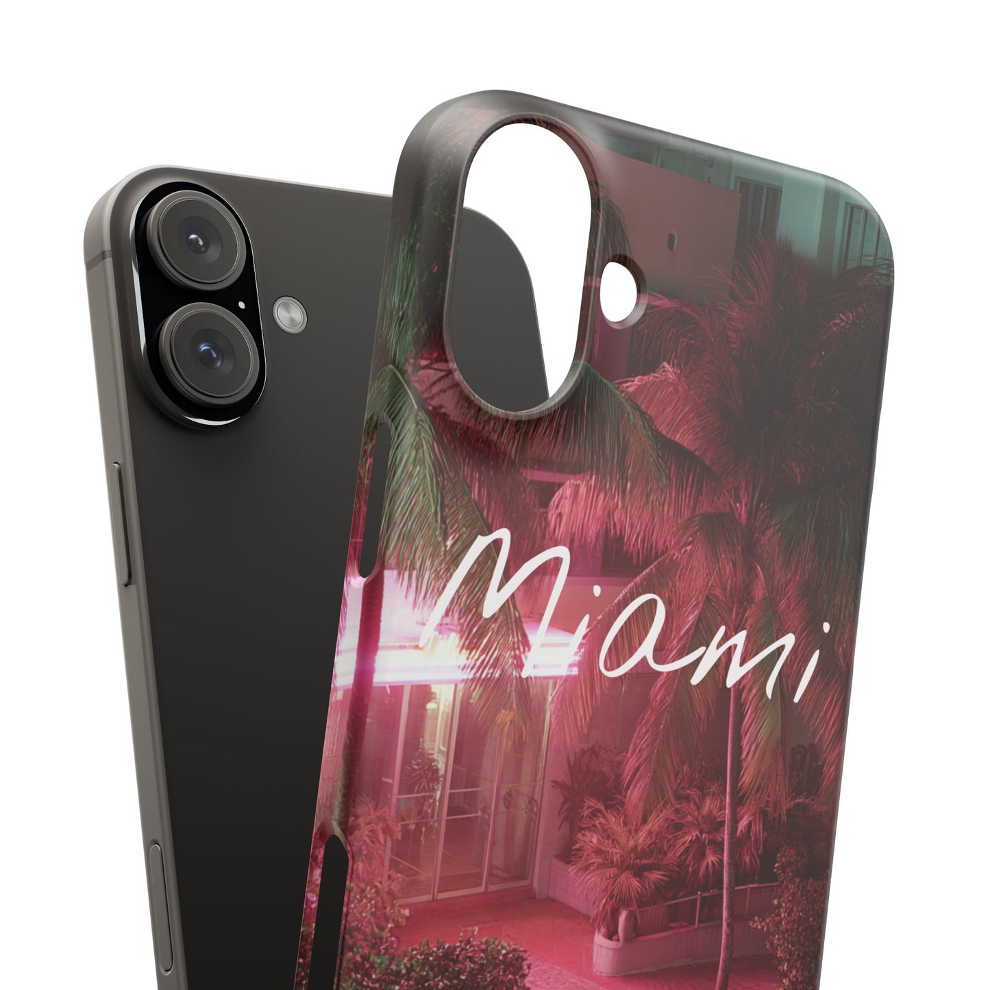 Miami Vibes Snap Case, Tropical Phone Cover, Summer Accessory, Gift for Travel Lovers, Neon Aesthetic, Beach-themed Tech