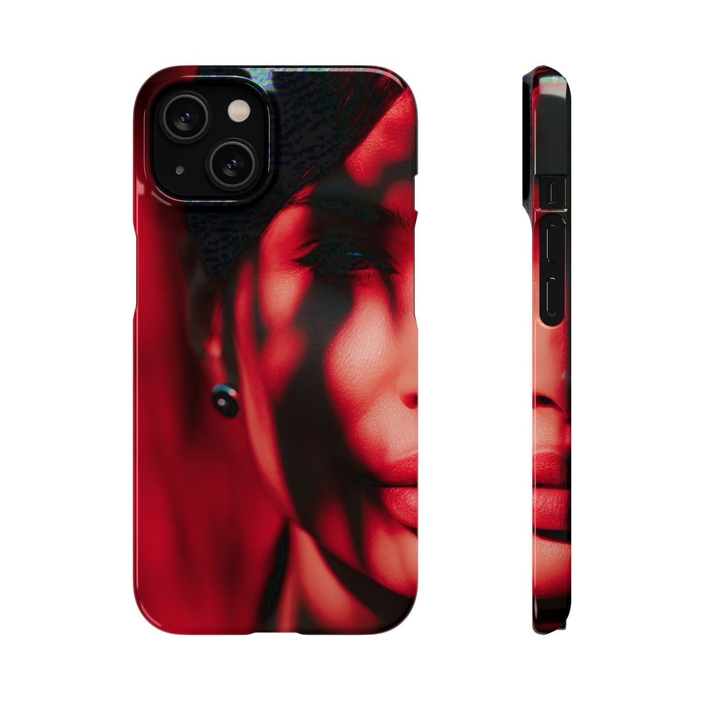 Stylish Snap Cases for Phone, Artistic Phone Cover, Unique Gifts, Red Aesthetic Case, Trendy Accessory, Vibrant Protection