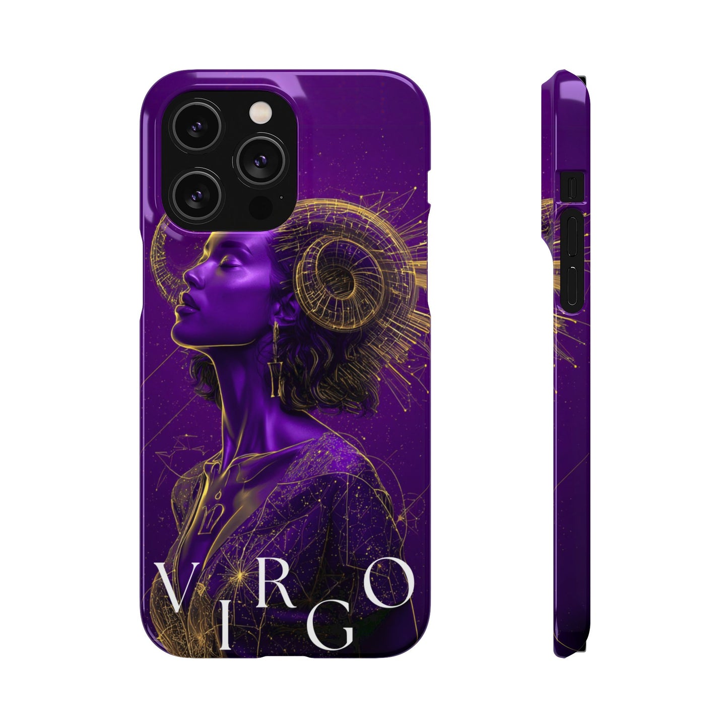 Purple & Gold Celestial Virgo Phone Case – Snap Cover for Samsung & iPhone