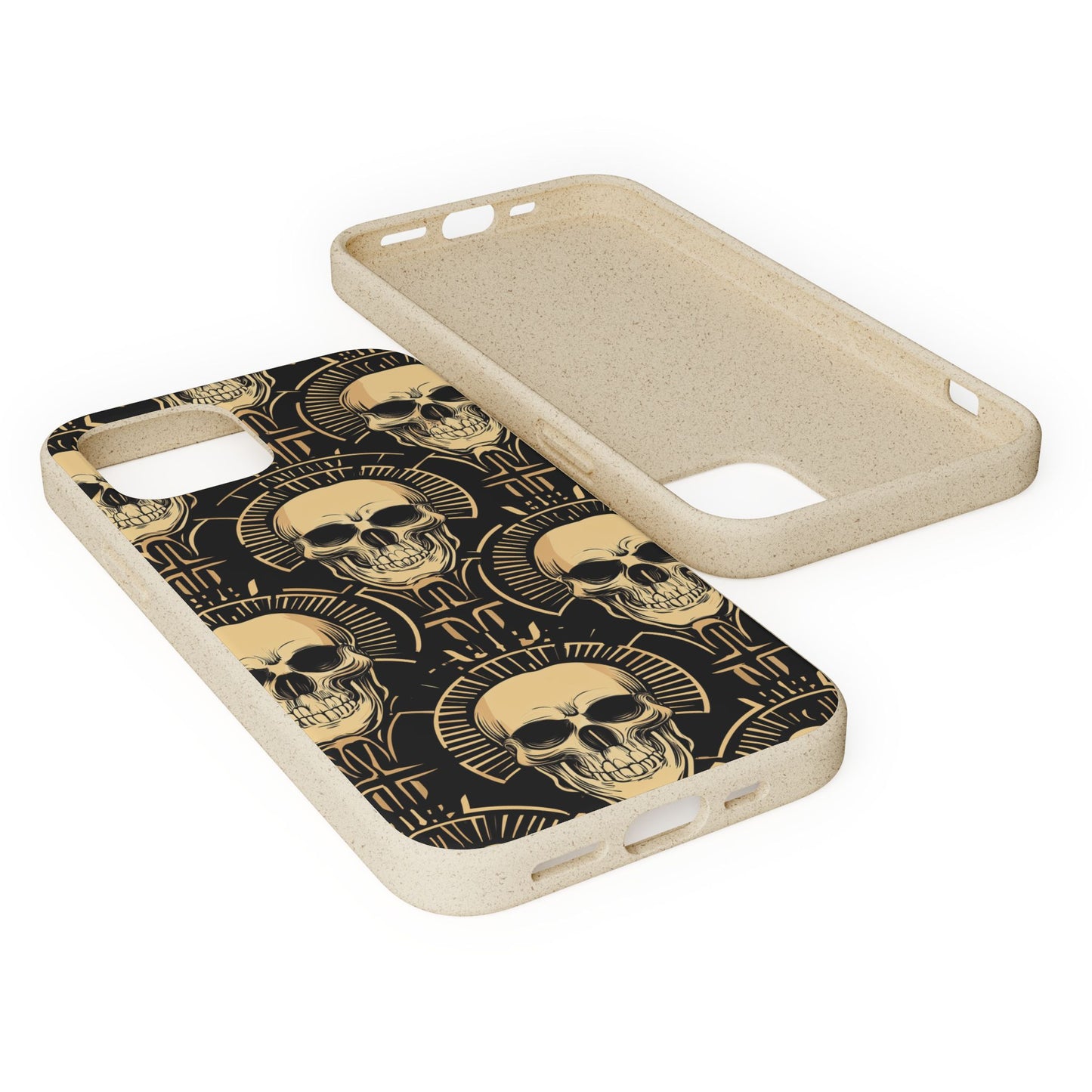 Skull Biodegradable Phone Case, Eco-Friendly iPhone Cover, Sustainable Gift, Cool Skull Design, Skull Art Accessories, Halloween Decor
