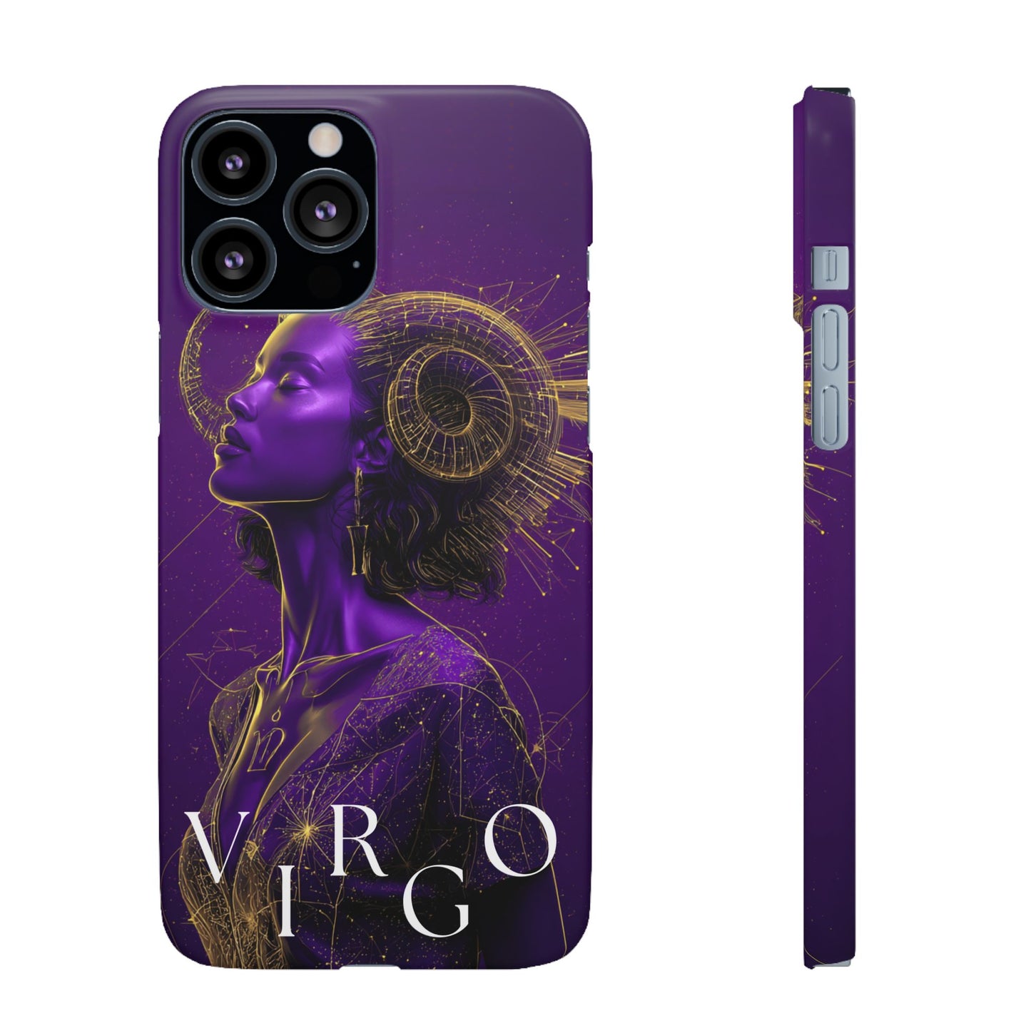 Purple & Gold Celestial Virgo Phone Case – Snap Cover for Samsung & iPhone