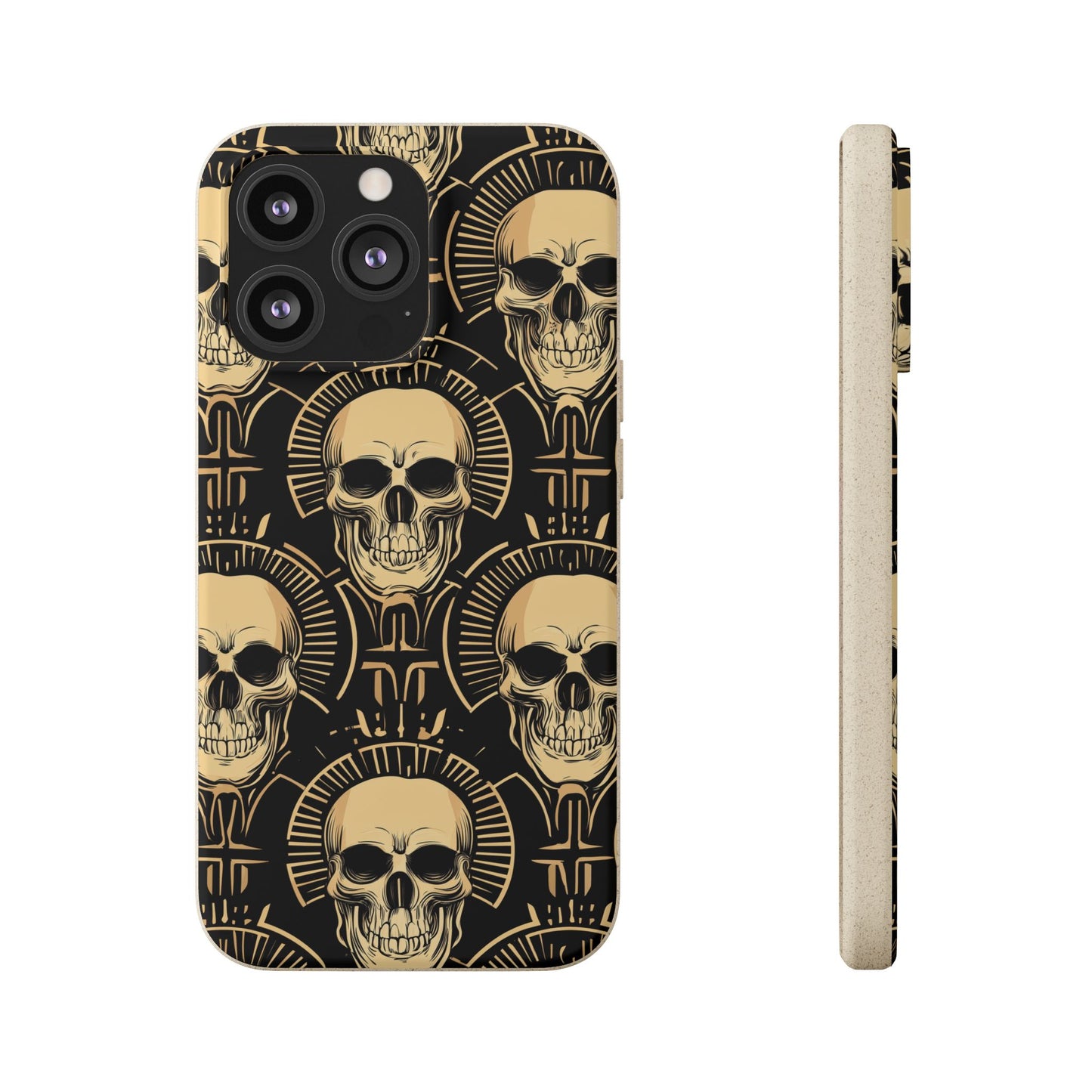 Skull Biodegradable Phone Case, Eco-Friendly iPhone Cover, Sustainable Gift, Cool Skull Design, Skull Art Accessories, Halloween Decor