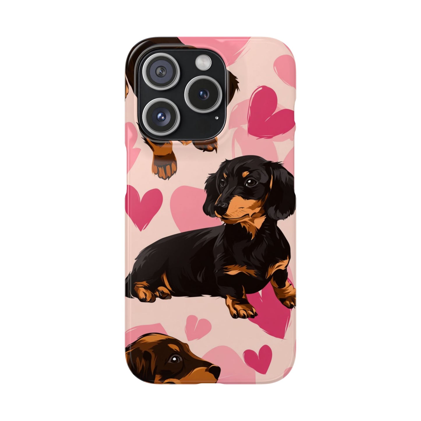 Pink Dachshund Love Phone Case for Iphone and Samsung Customistion and Free Shipping Avvialable