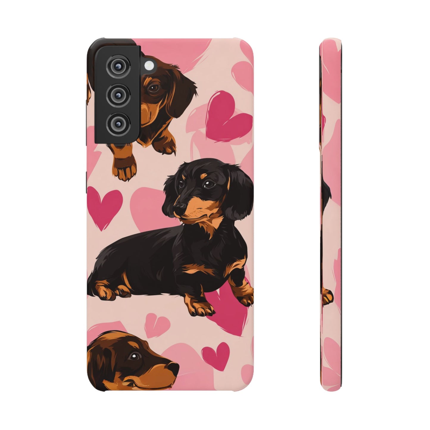 Pink Dachshund Love Phone Case for Iphone and Samsung Customistion and Free Shipping Avvialable