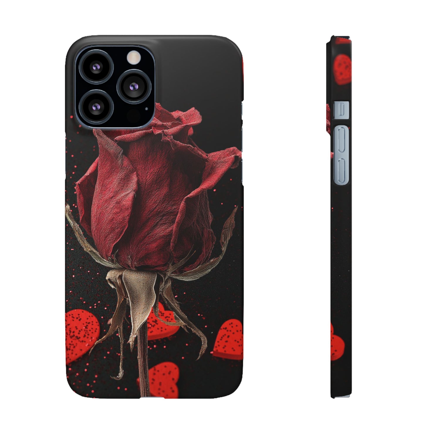 Romantic Rose Snap Case, Floral Phone Cover, Valentines Day Gift, Trendy Mobile Accessory, Heart Design Case, Elegant Phone Protector