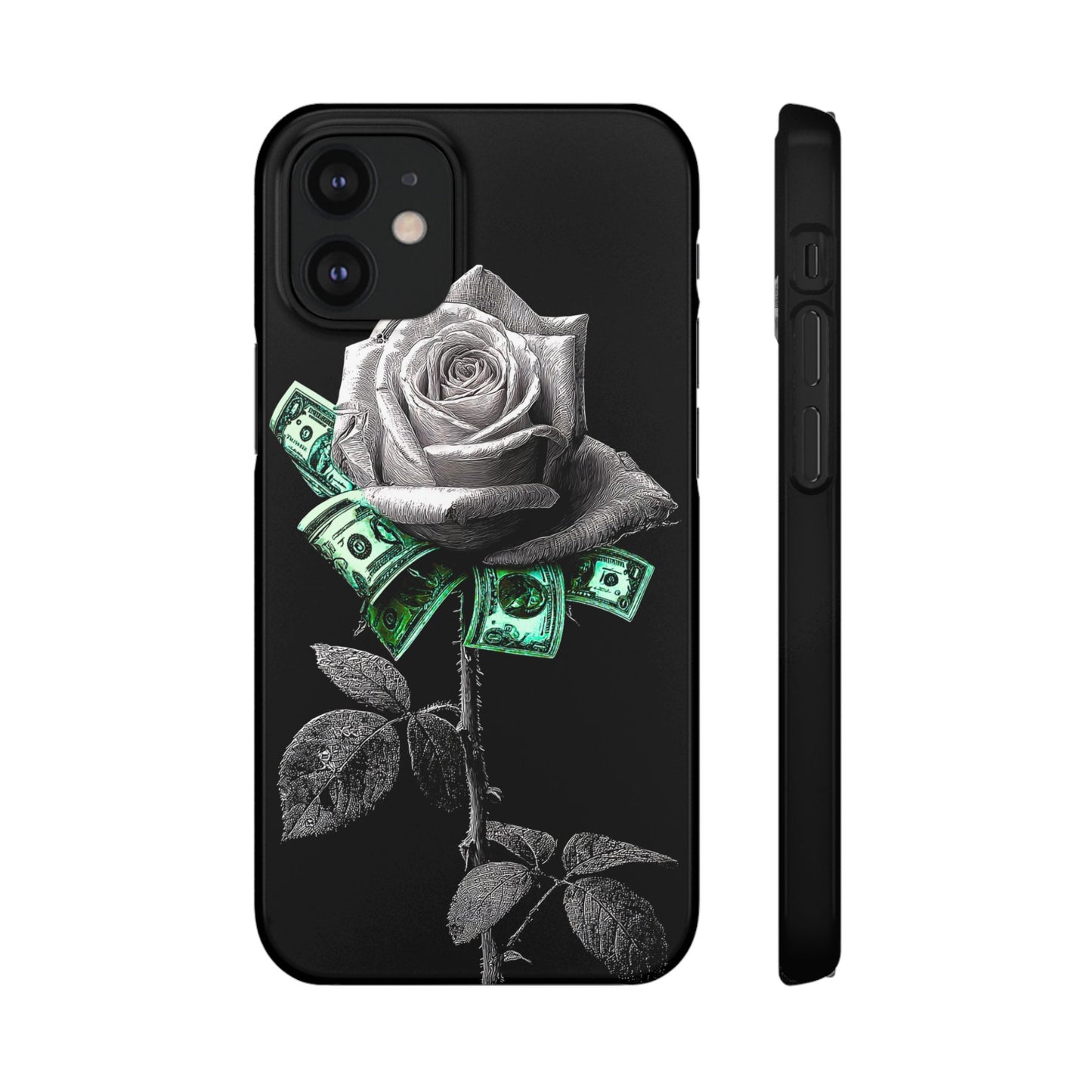 Stylish Rose & Money Snap Case - Floral Phone Protection, Trendy Gift for Him/Her, Birthday Present, Accessories for Teens
