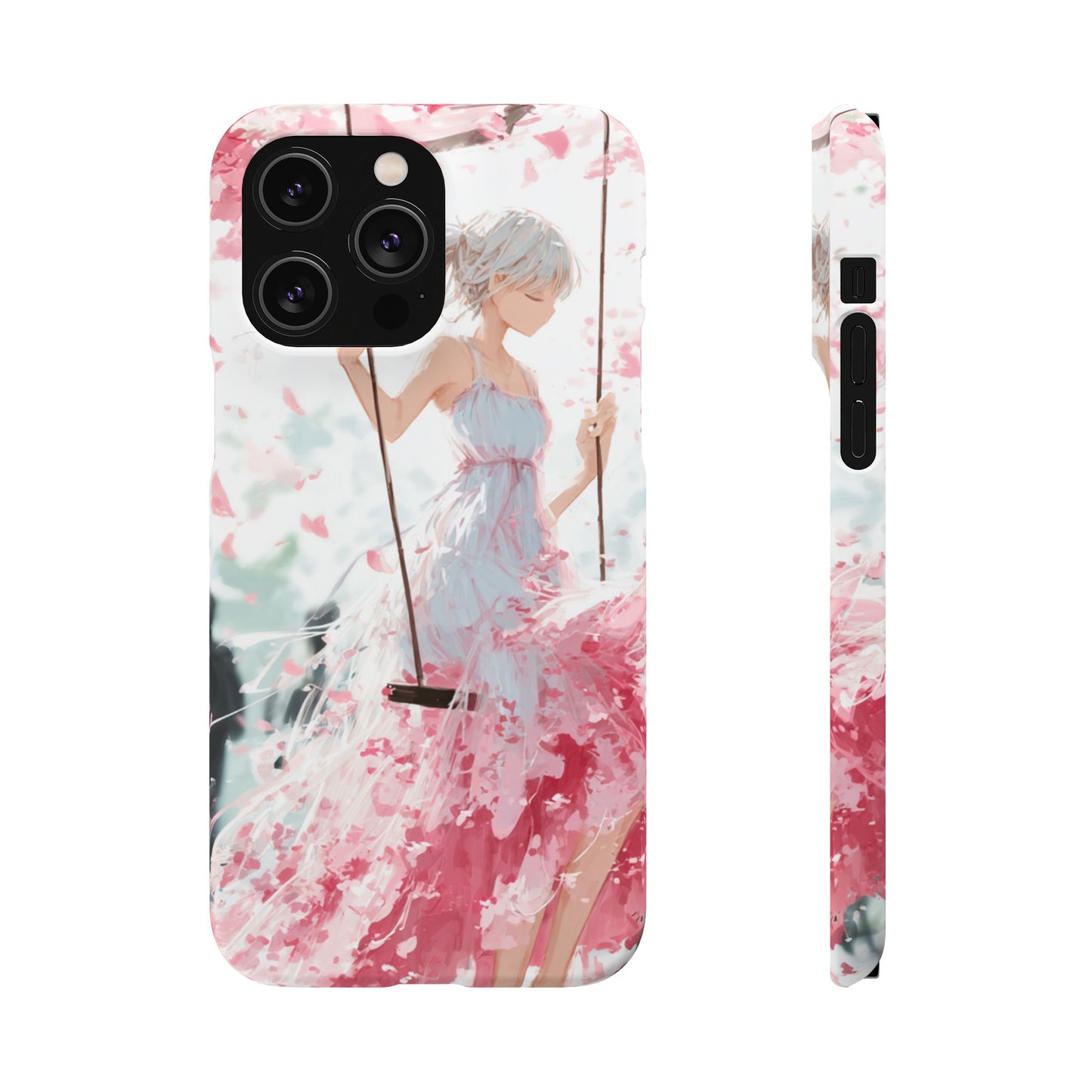 Elegant Floral Snap Cases for iPhone, Personalized Phone Covers, Cute Spring Gifts, Anime Aesthetic Accessories, Flower-themed Cell [...]