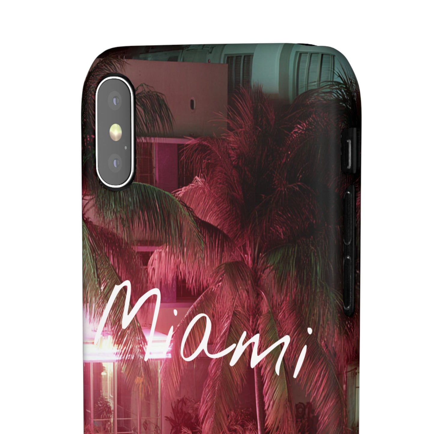 Miami Vibes Snap Case, Tropical Phone Cover, Summer Accessory, Gift for Travel Lovers, Neon Aesthetic, Beach-themed Tech