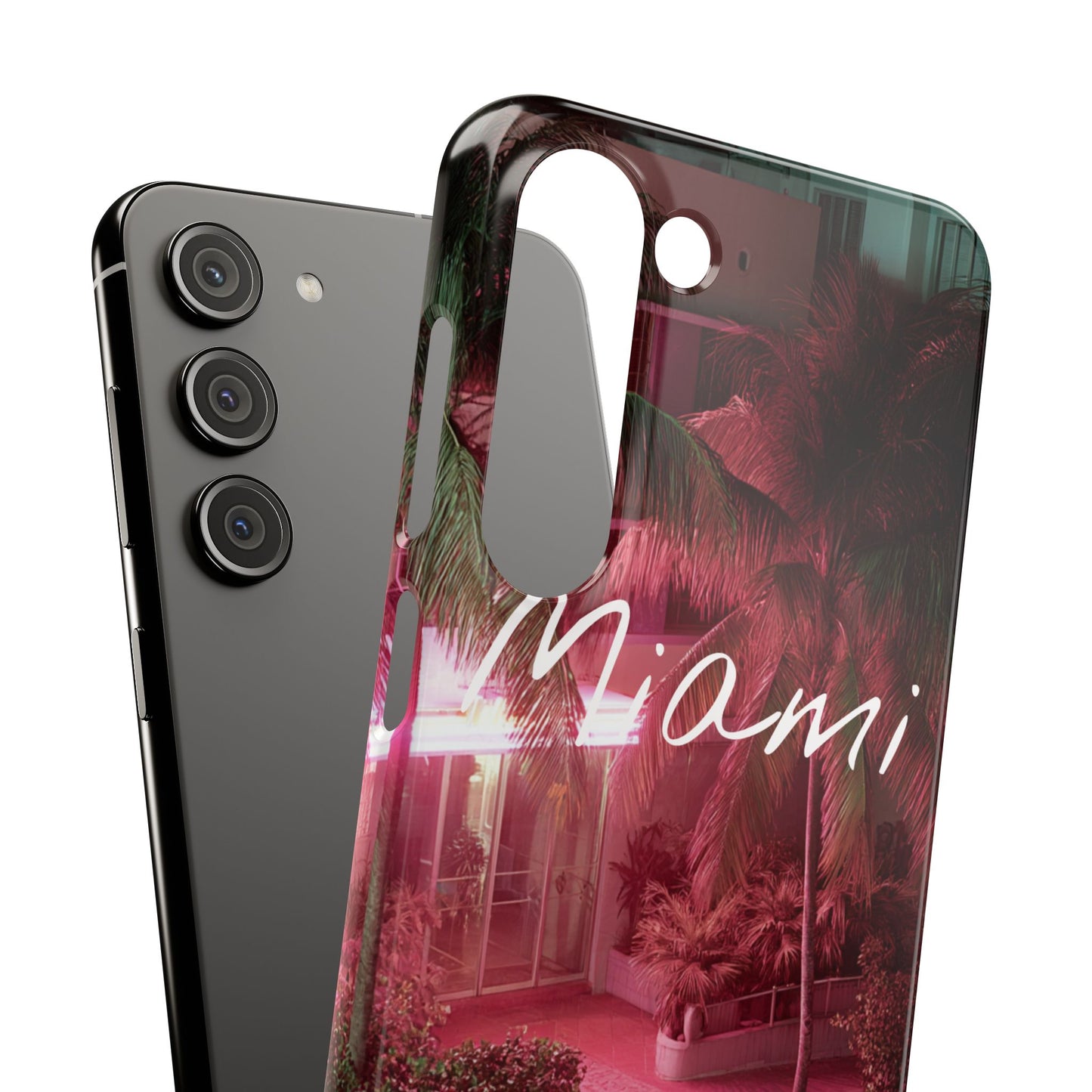 Miami Vibes Snap Case, Tropical Phone Cover, Summer Accessory, Gift for Travel Lovers, Neon Aesthetic, Beach-themed Tech