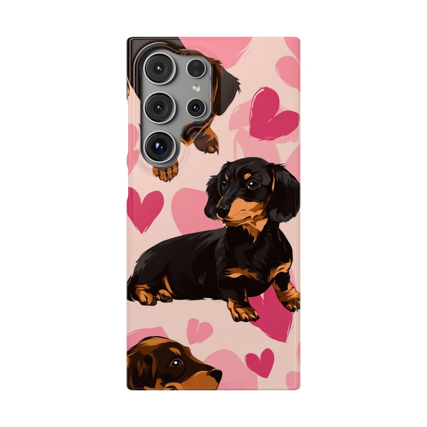 Pink Dachshund Love Phone Case for Iphone and Samsung Customistion and Free Shipping Avvialable