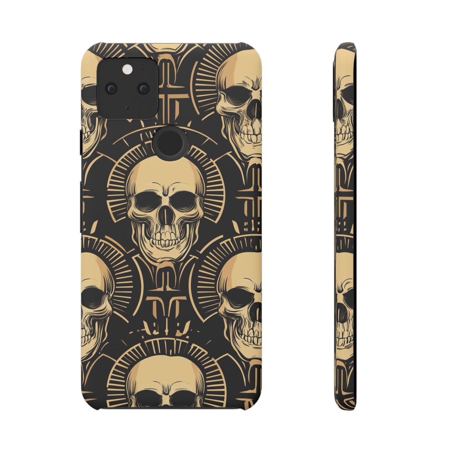 Skull Print Snap Case, Edgy Phone Cover for Goth Lovers, Protective Shell for Halloween, Unique Gift for Him or Her