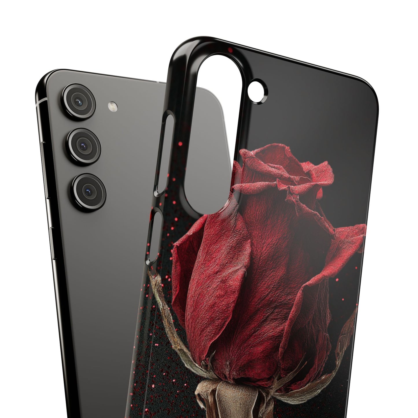 Romantic Rose Snap Case, Floral Phone Cover, Valentines Day Gift, Trendy Mobile Accessory, Heart Design Case, Elegant Phone Protector