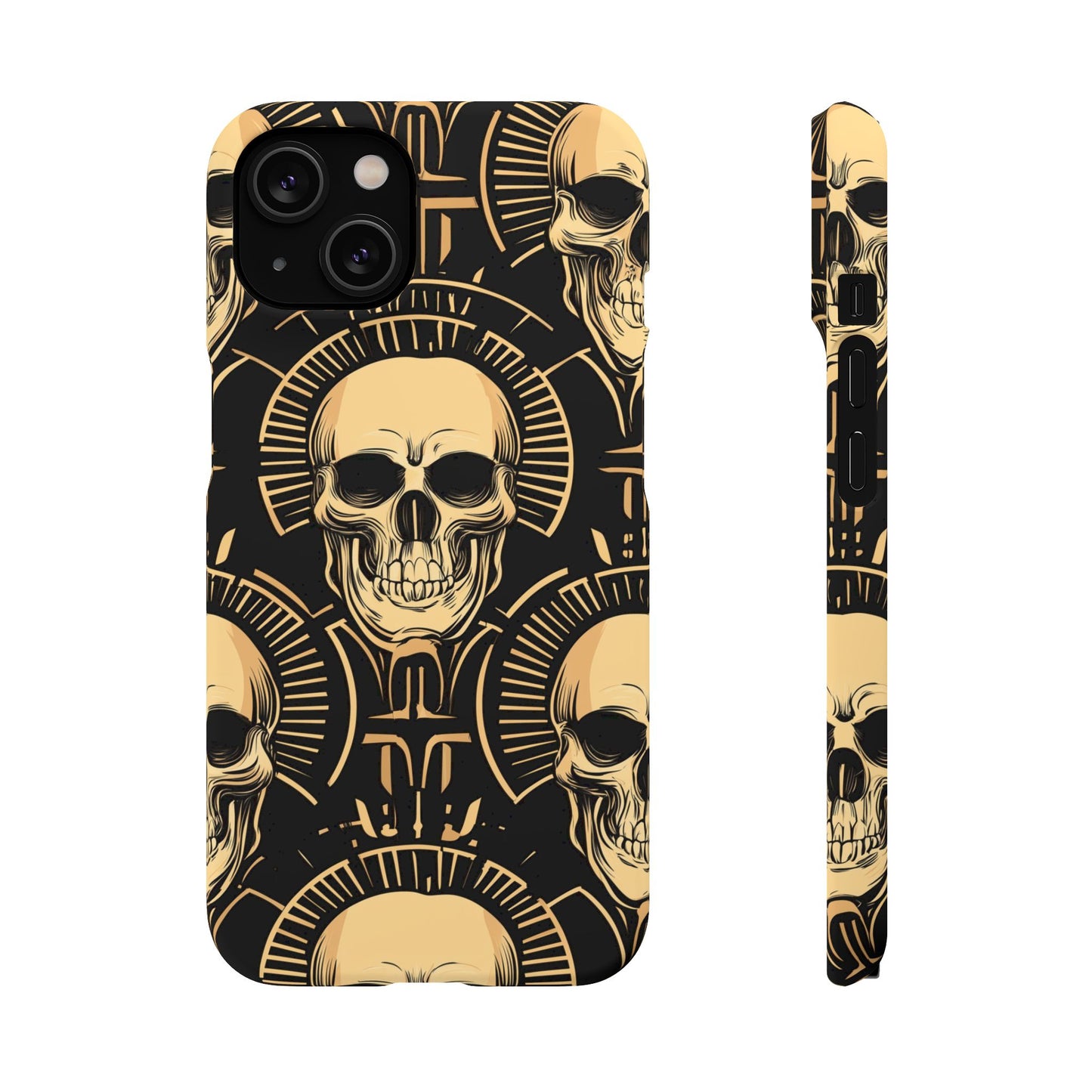 Skull Print Snap Case, Edgy Phone Cover for Goth Lovers, Protective Shell for Halloween, Unique Gift for Him or Her