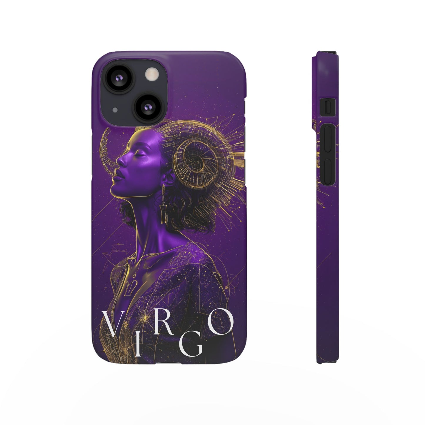 Purple & Gold Celestial Virgo Phone Case – Snap Cover for Samsung & iPhone