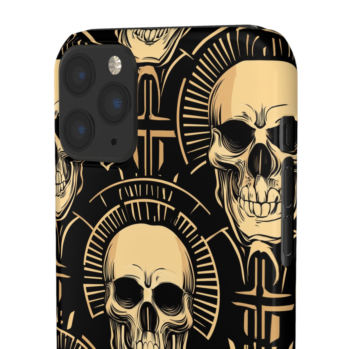 Skull Print Snap Case, Edgy Phone Cover for Goth Lovers, Protective Shell for Halloween, Unique Gift for Him or Her